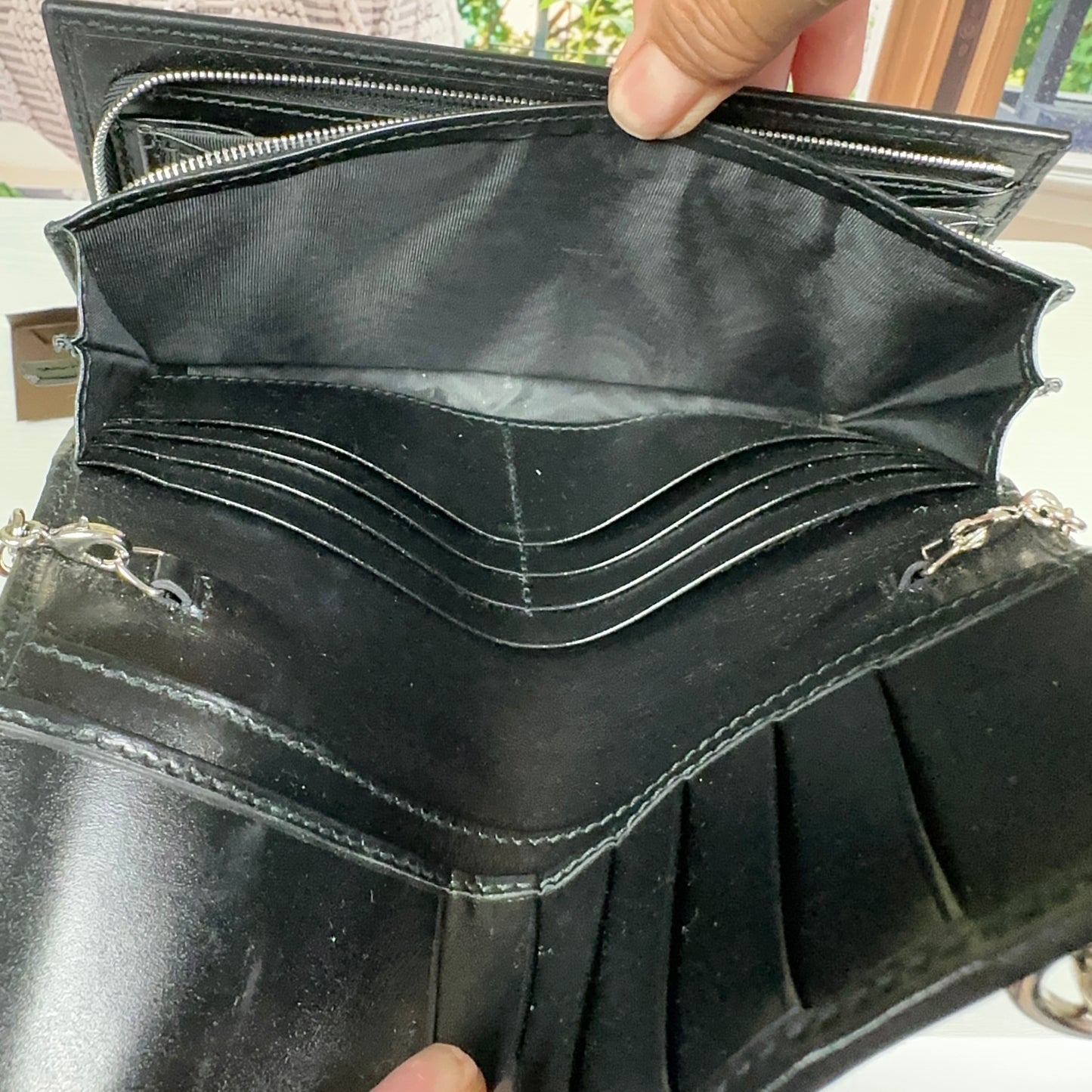 Gucci Black GG Imprime Coated Canvas Wallet on Chain