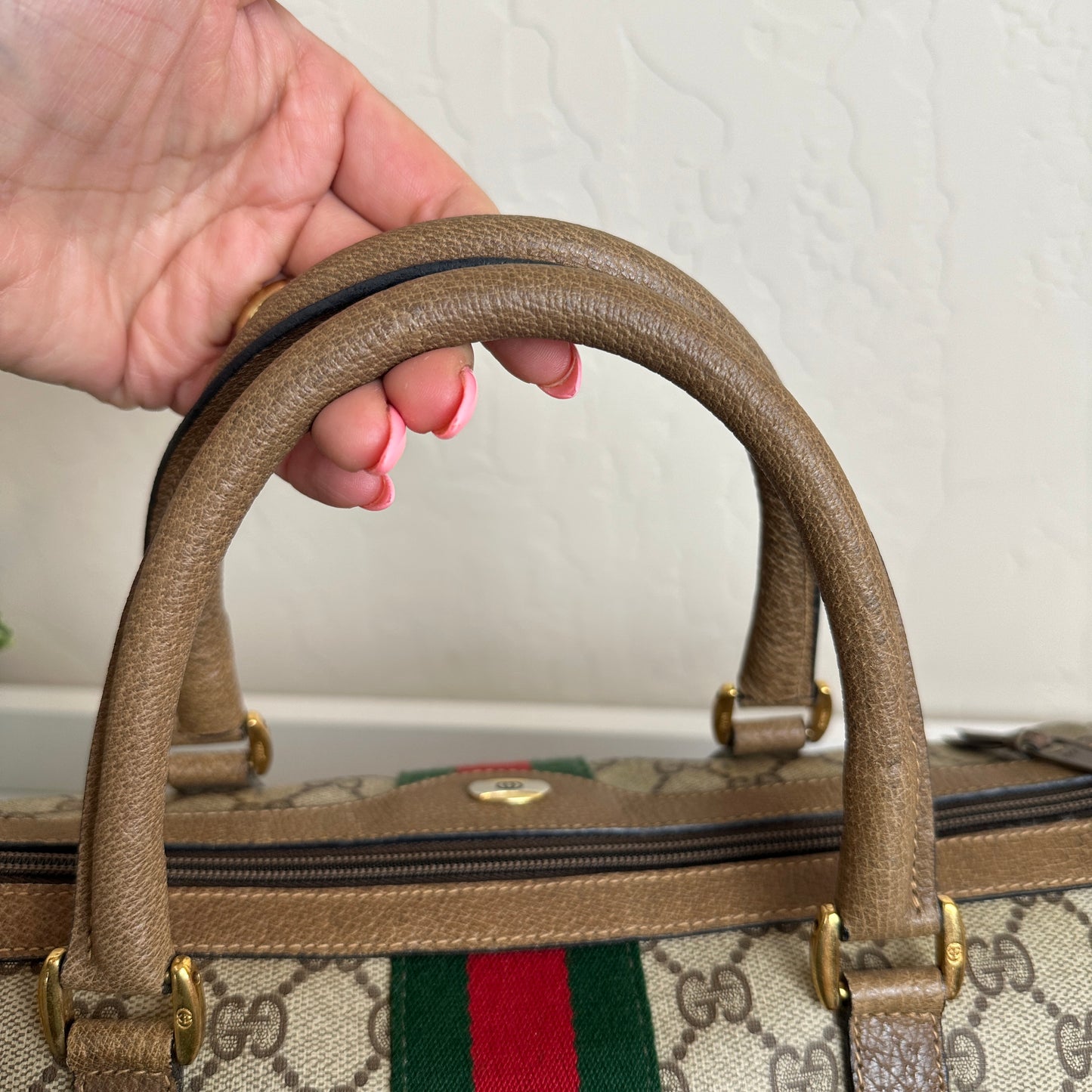Gucci Vintage Supreme Sherry Boston Bag