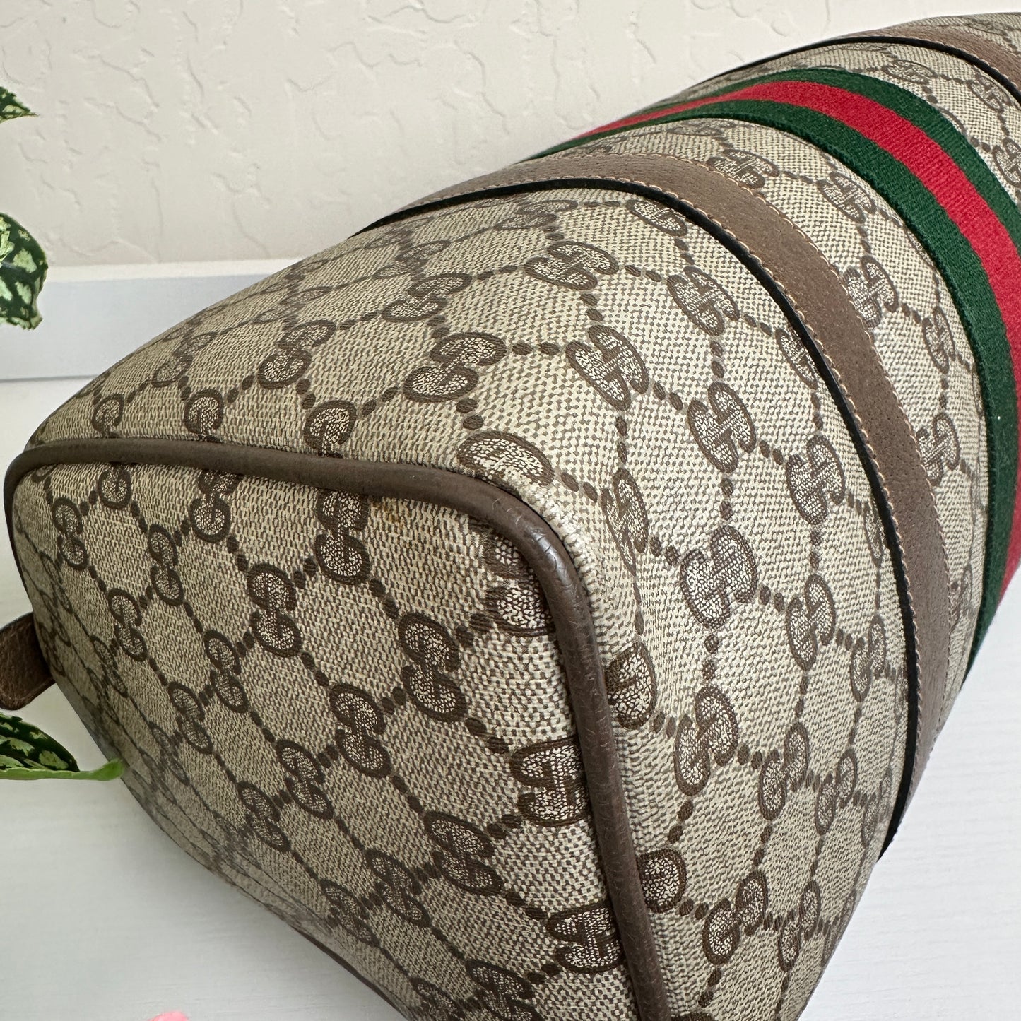Gucci Vintage Supreme Sherry Boston Bag