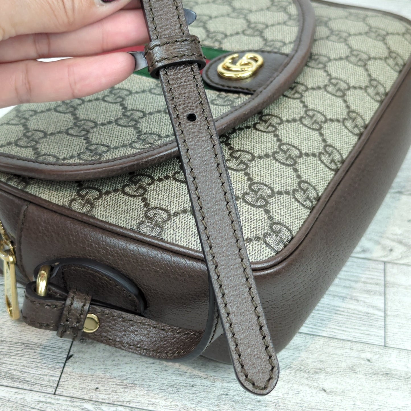 Gucci Embossed Initials Ophidia Shoulder Bag