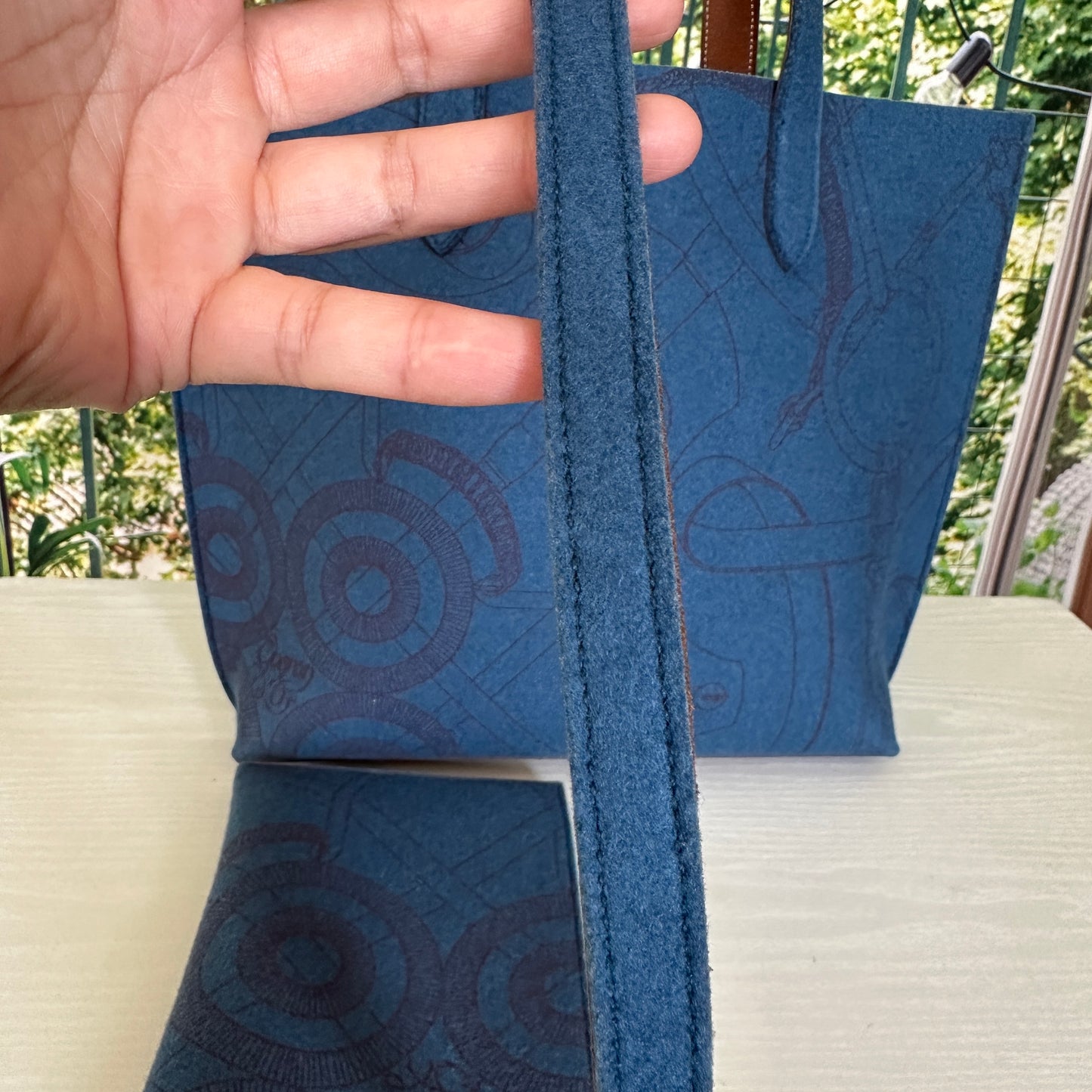 Hermes Blue Karimi MM Tote
