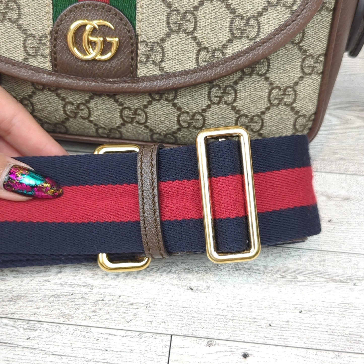 Gucci Embossed Initials Ophidia Shoulder Bag