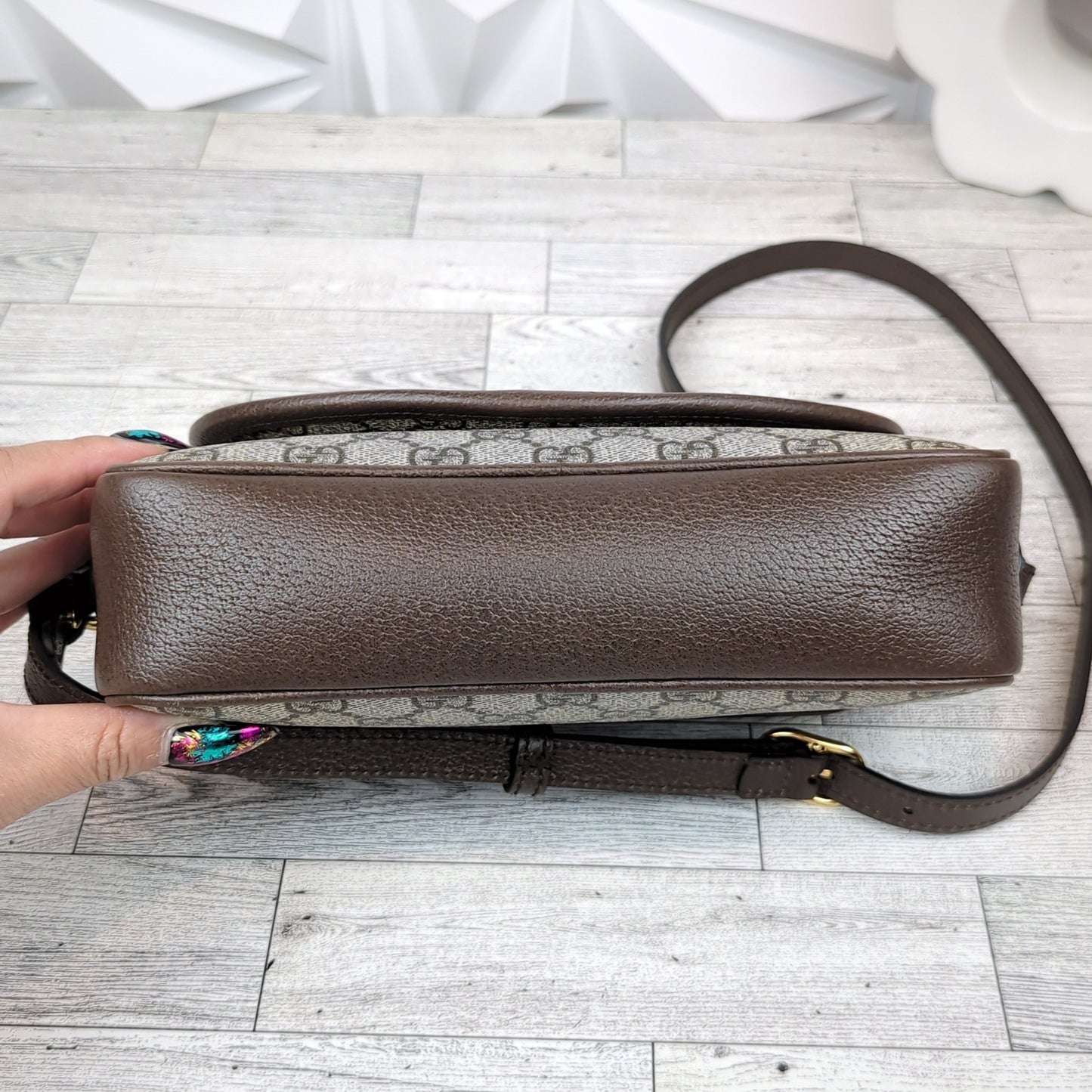 Gucci Embossed Initials Ophidia Shoulder Bag