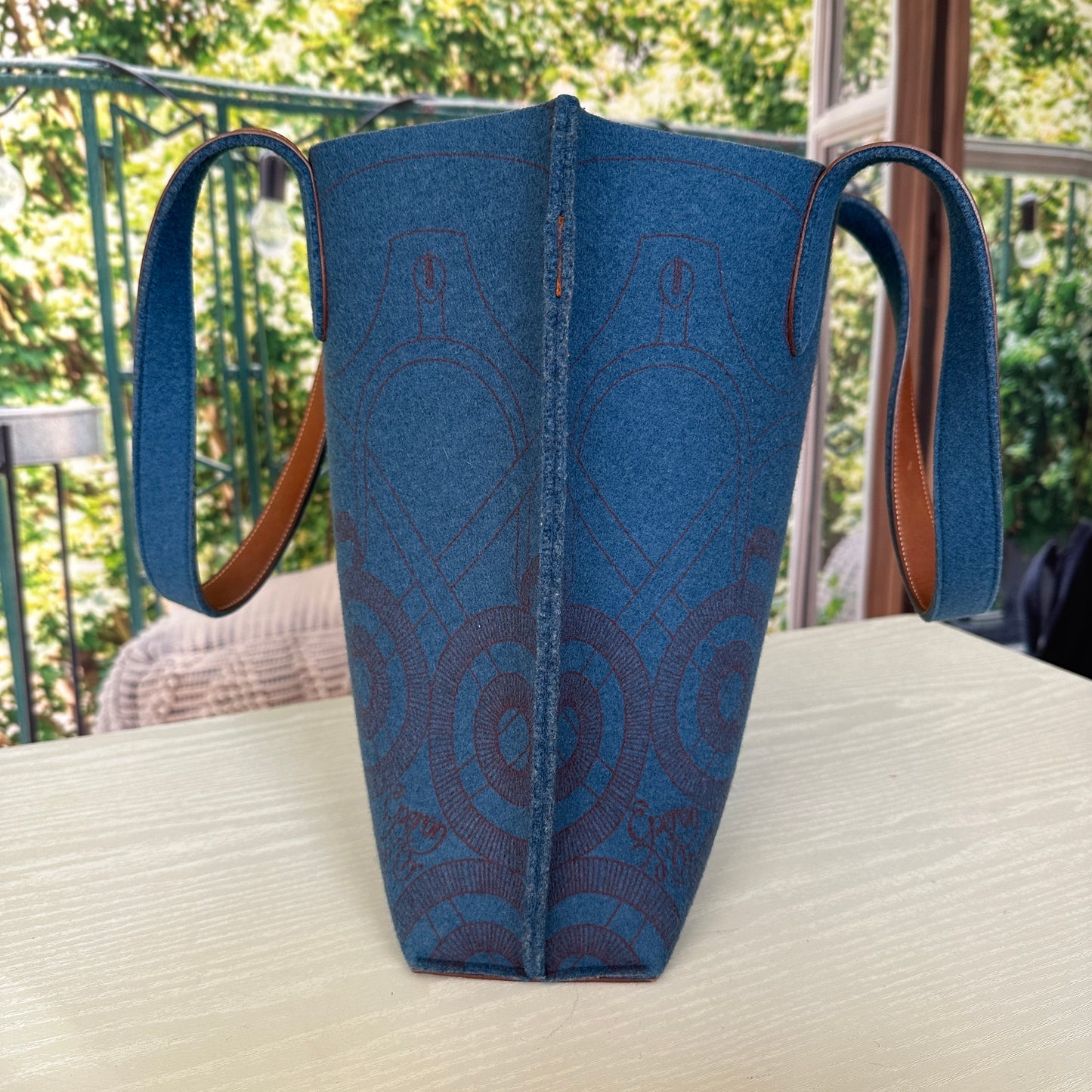 Hermes Blue Karimi MM Tote