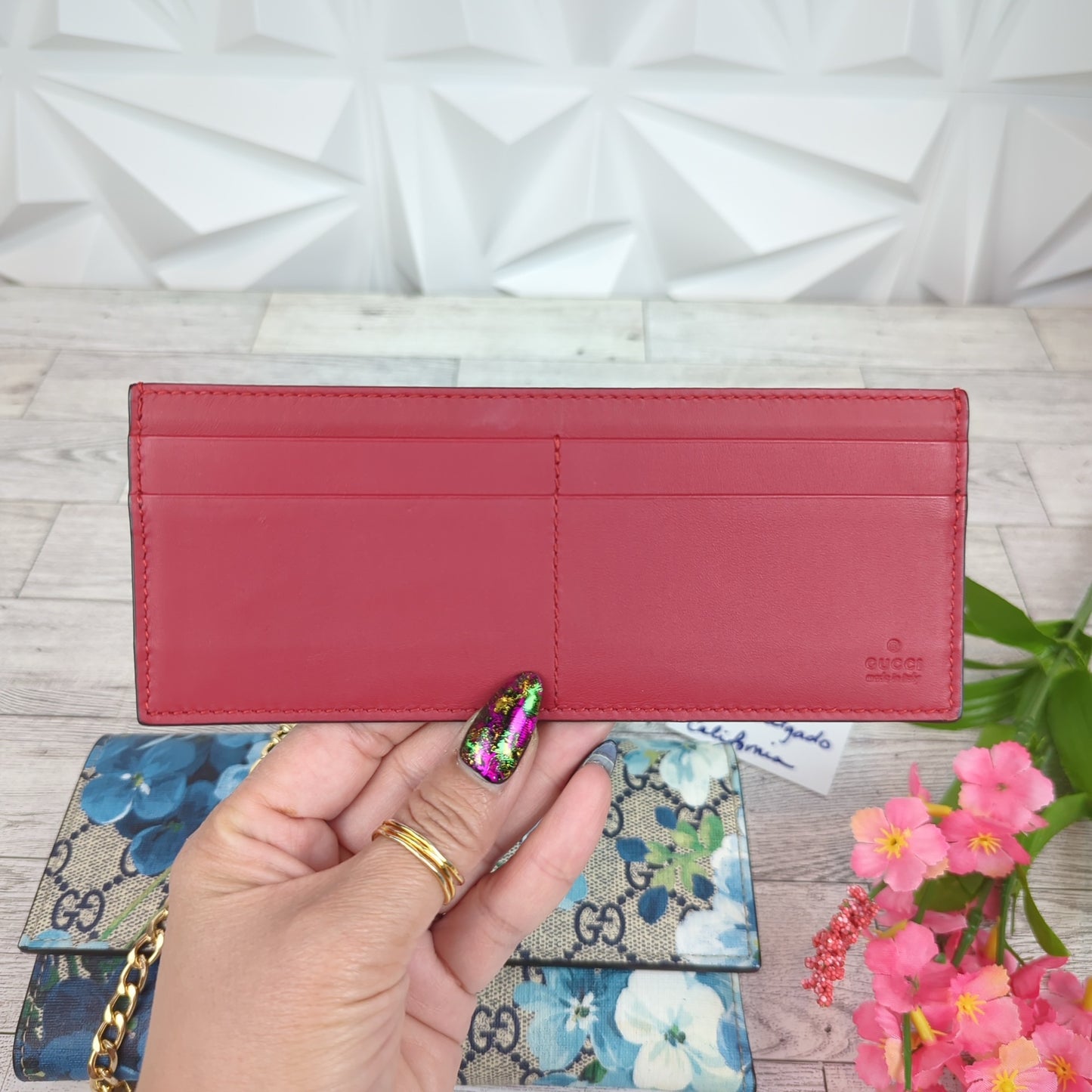 Gucci GG Supreme Blue Blooms Continental Wallet with Card Holder
