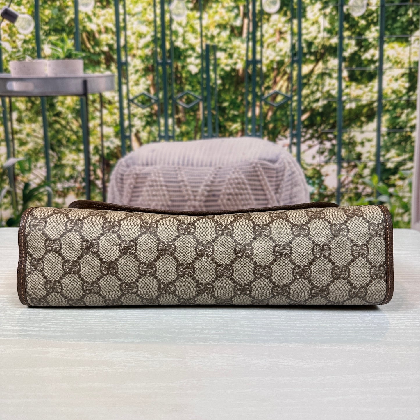 Gucci Brown GG Supreme Web Clutch Bag