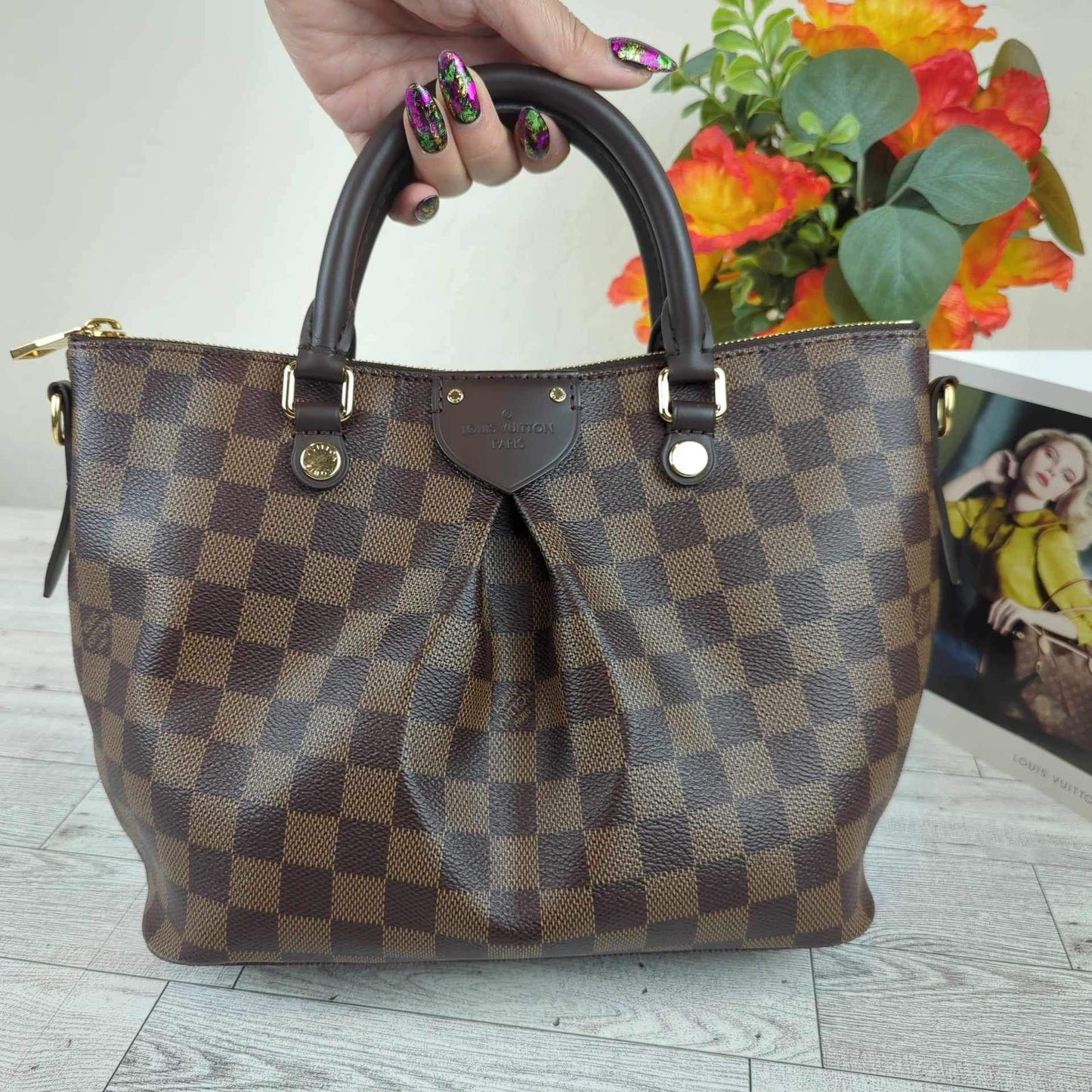 Louis Vuitton Damier Siena PM Two Way Crossbody Bag