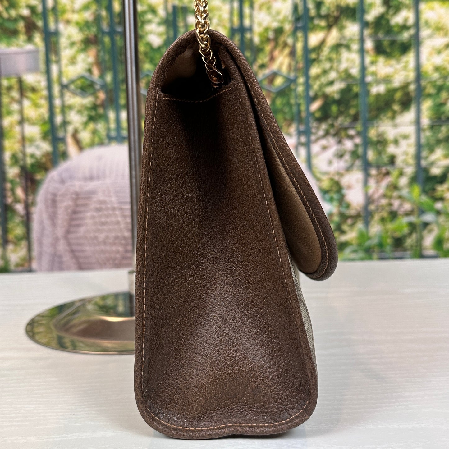 Gucci Brown GG Supreme Web Clutch Bag