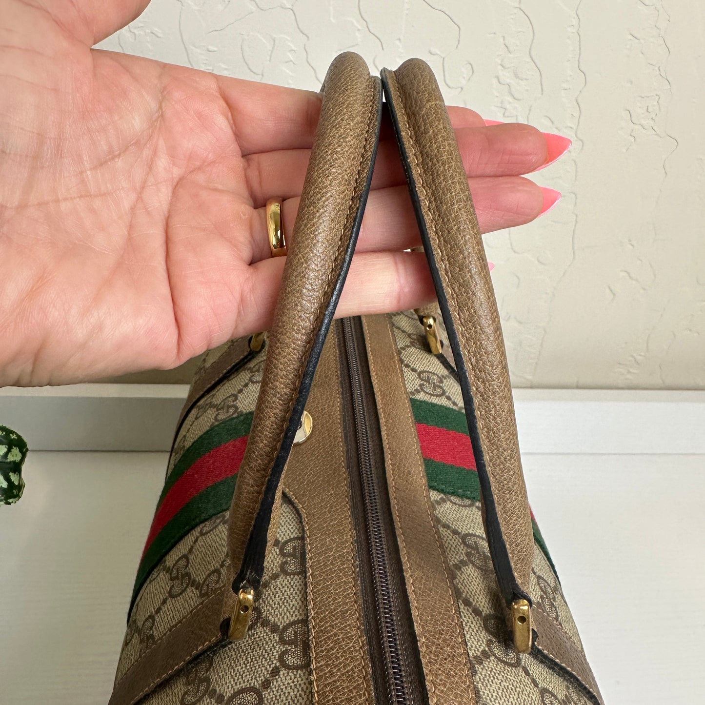 Gucci Vintage Supreme Sherry Boston Bag