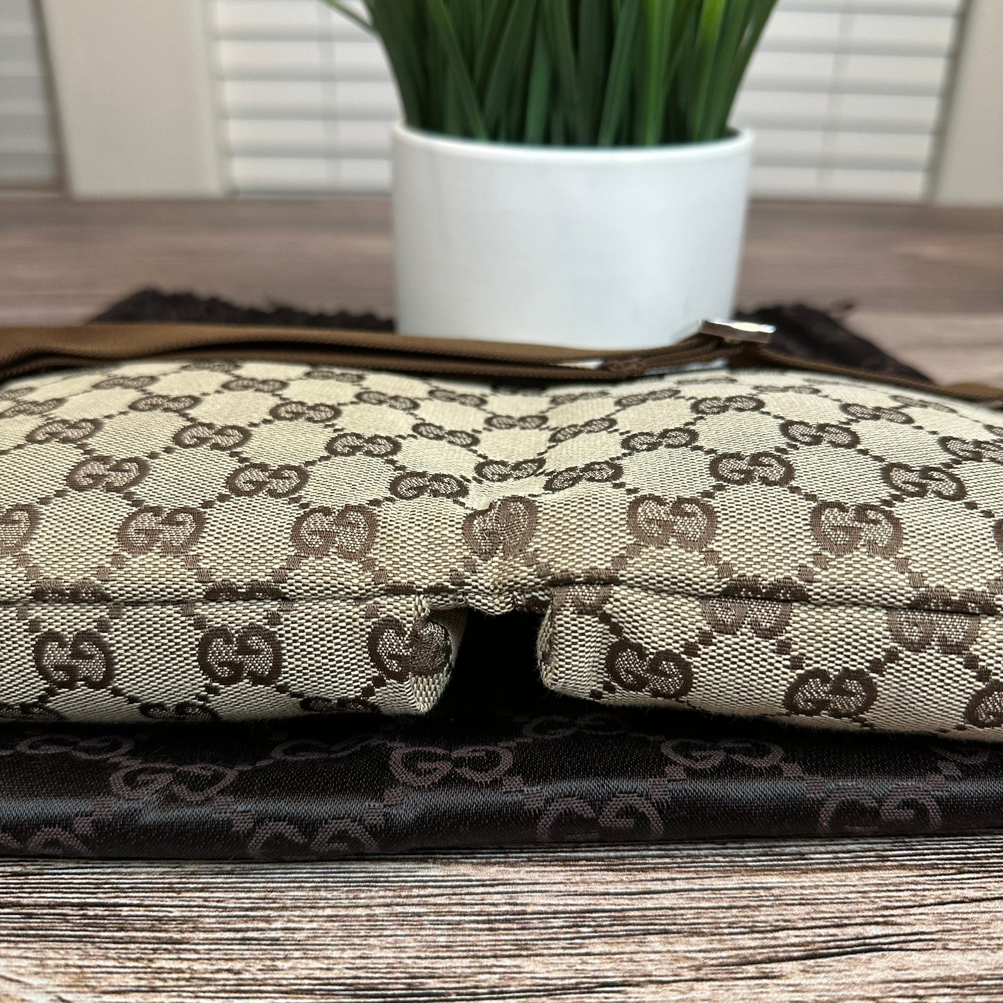 Gucci GG Canvas Belt Bag Brown