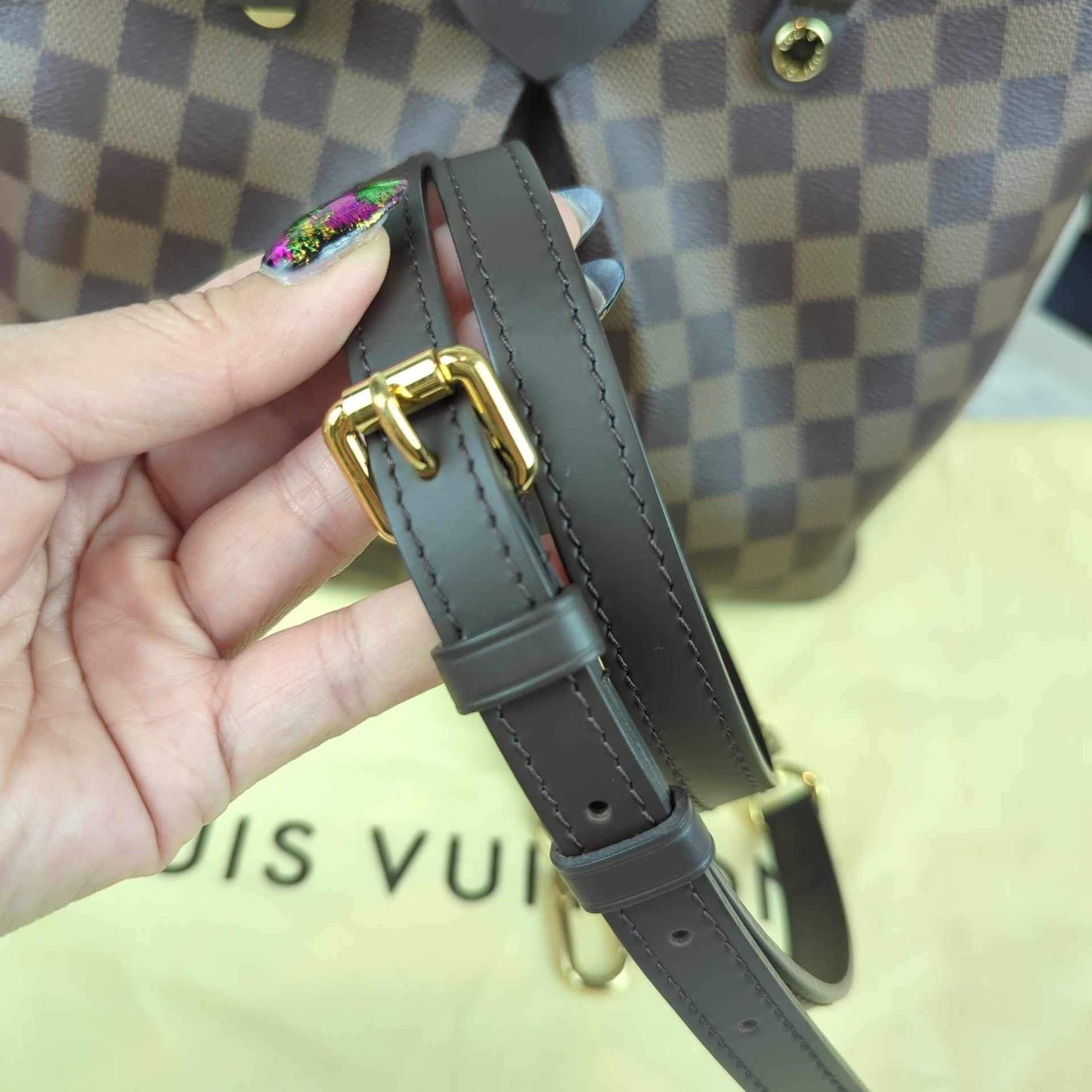 Louis Vuitton Damier Siena PM Two Way Crossbody Bag