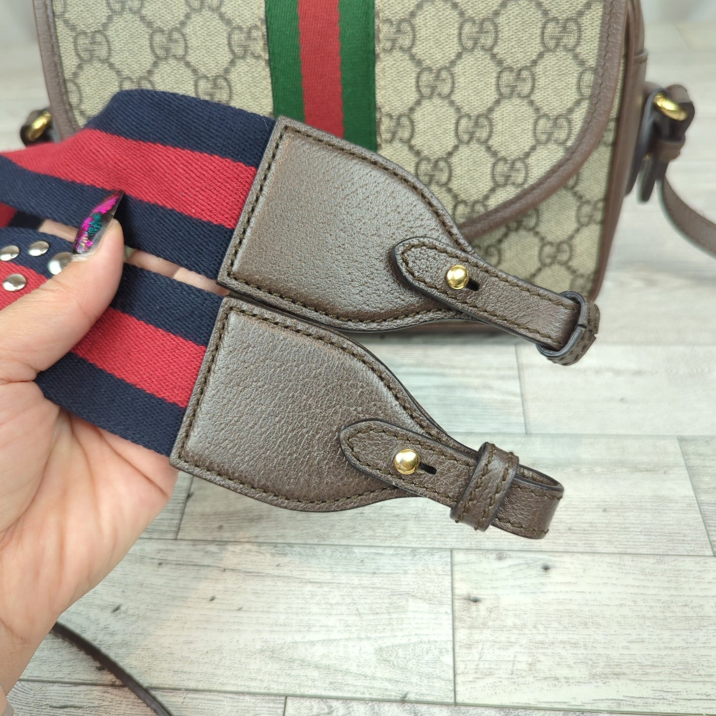 Gucci Embossed Initials Ophidia Shoulder Bag