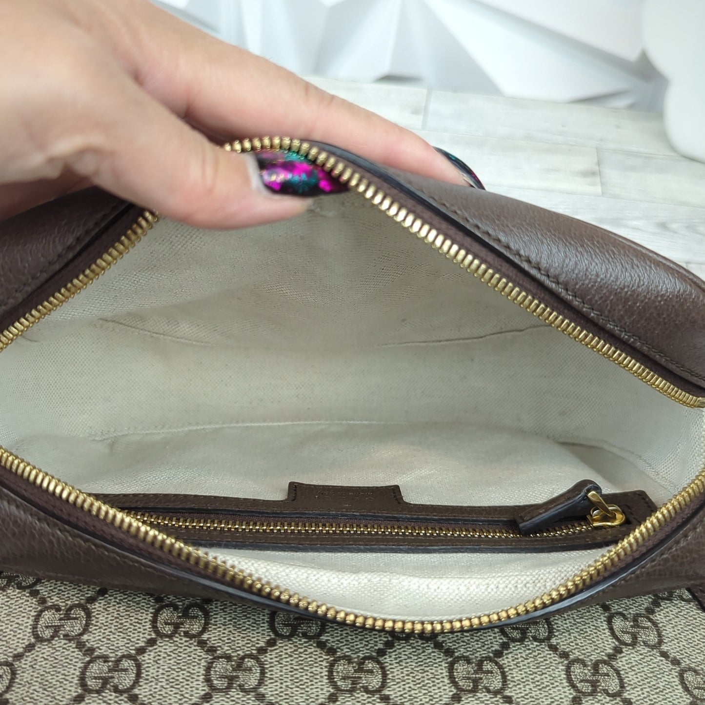 Gucci Embossed Initials Ophidia Shoulder Bag