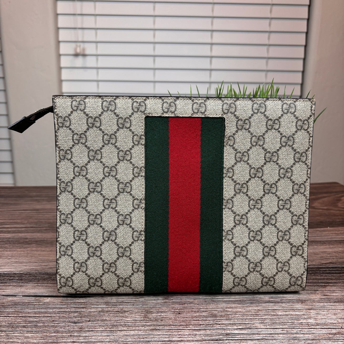 Gucci GG Supreme Monogram Web Cosmetic Case