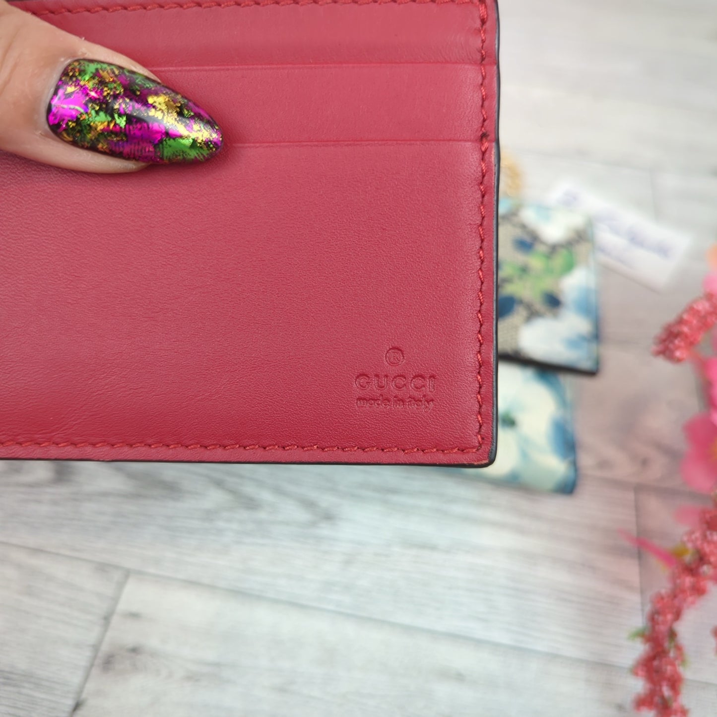 Gucci GG Supreme Blue Blooms Continental Wallet with Card Holder