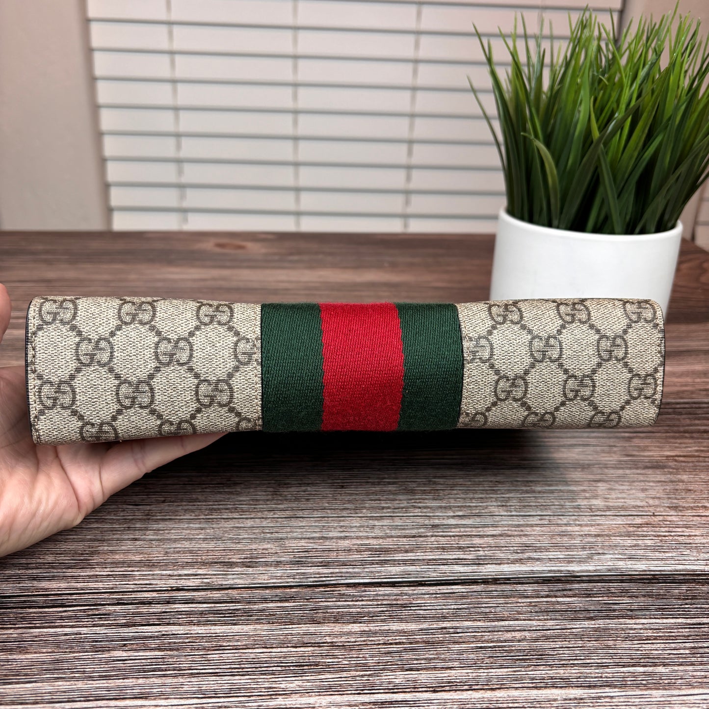 Gucci GG Supreme Monogram Web Cosmetic Case