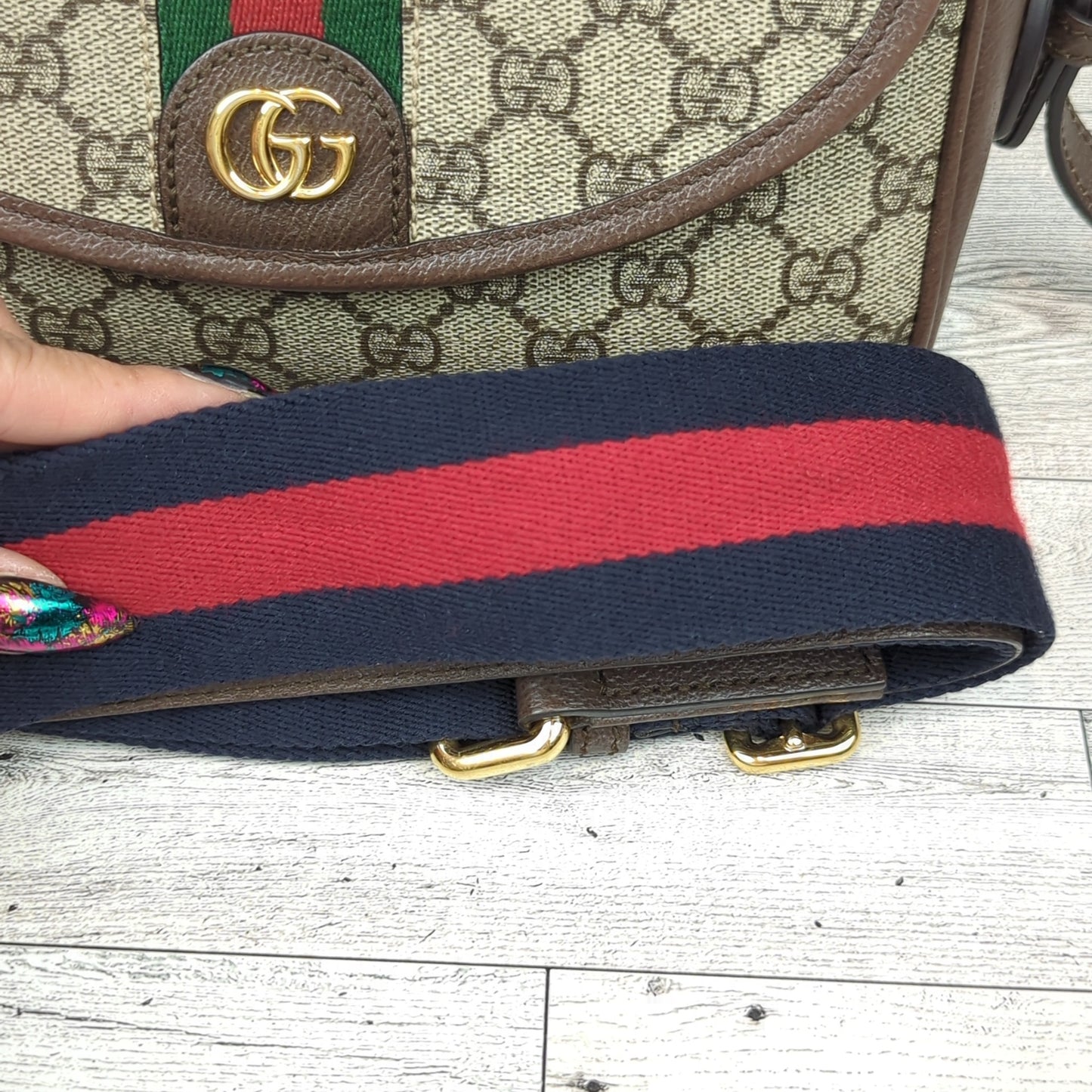 Gucci Embossed Initials Ophidia Shoulder Bag