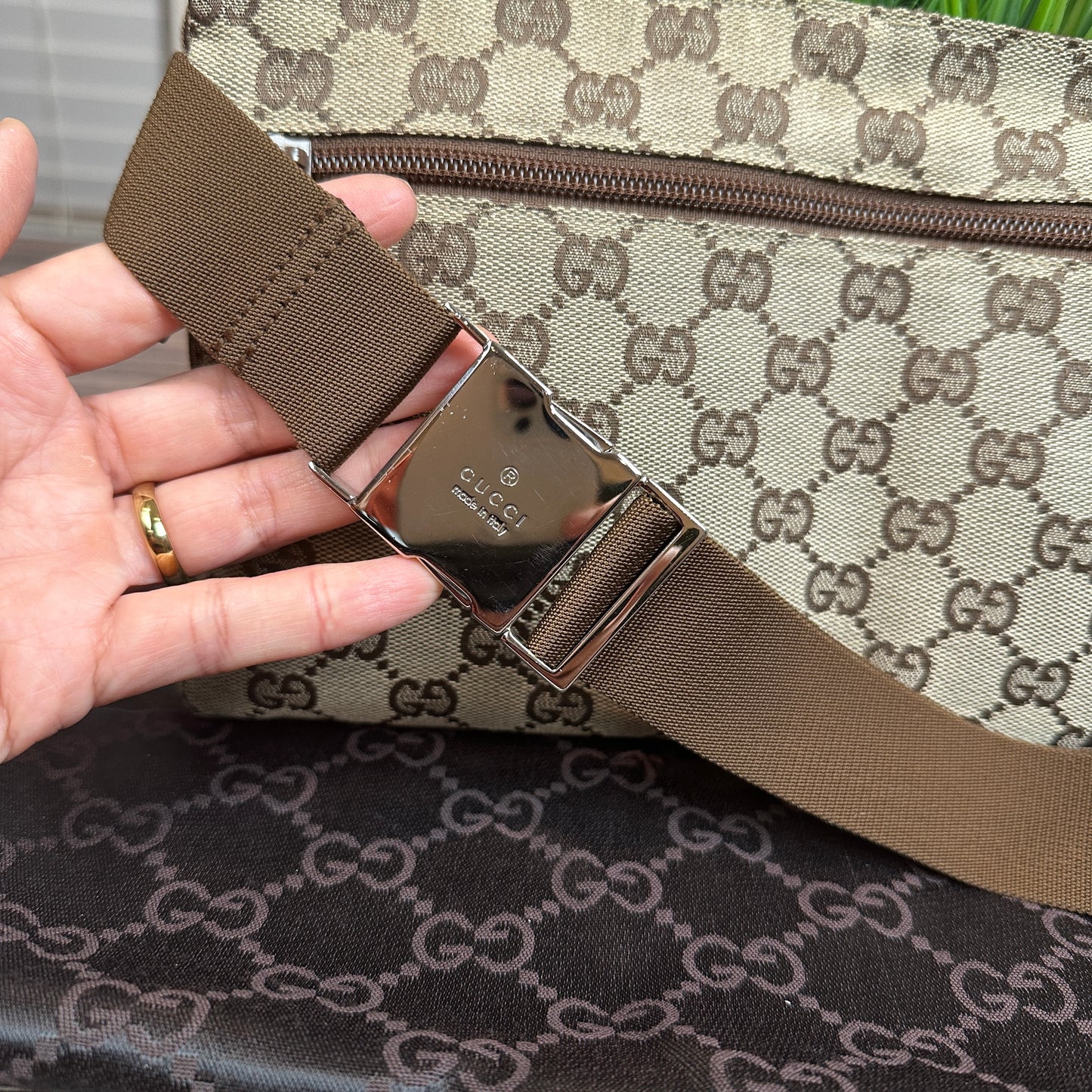 Gucci GG Canvas Belt Bag Brown