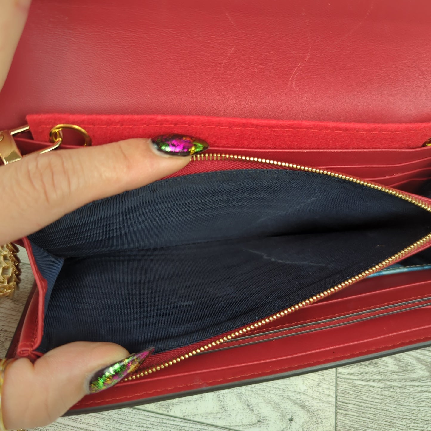 Gucci GG Supreme Blue Blooms Continental Wallet with Card Holder