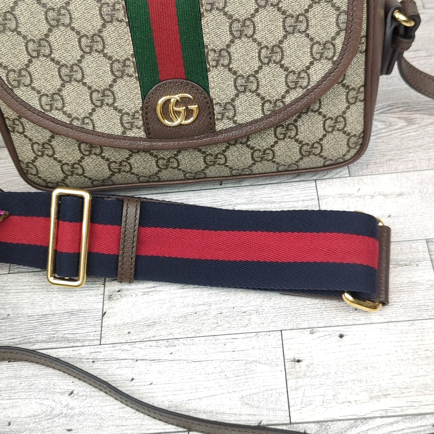 Gucci Embossed Initials Ophidia Shoulder Bag