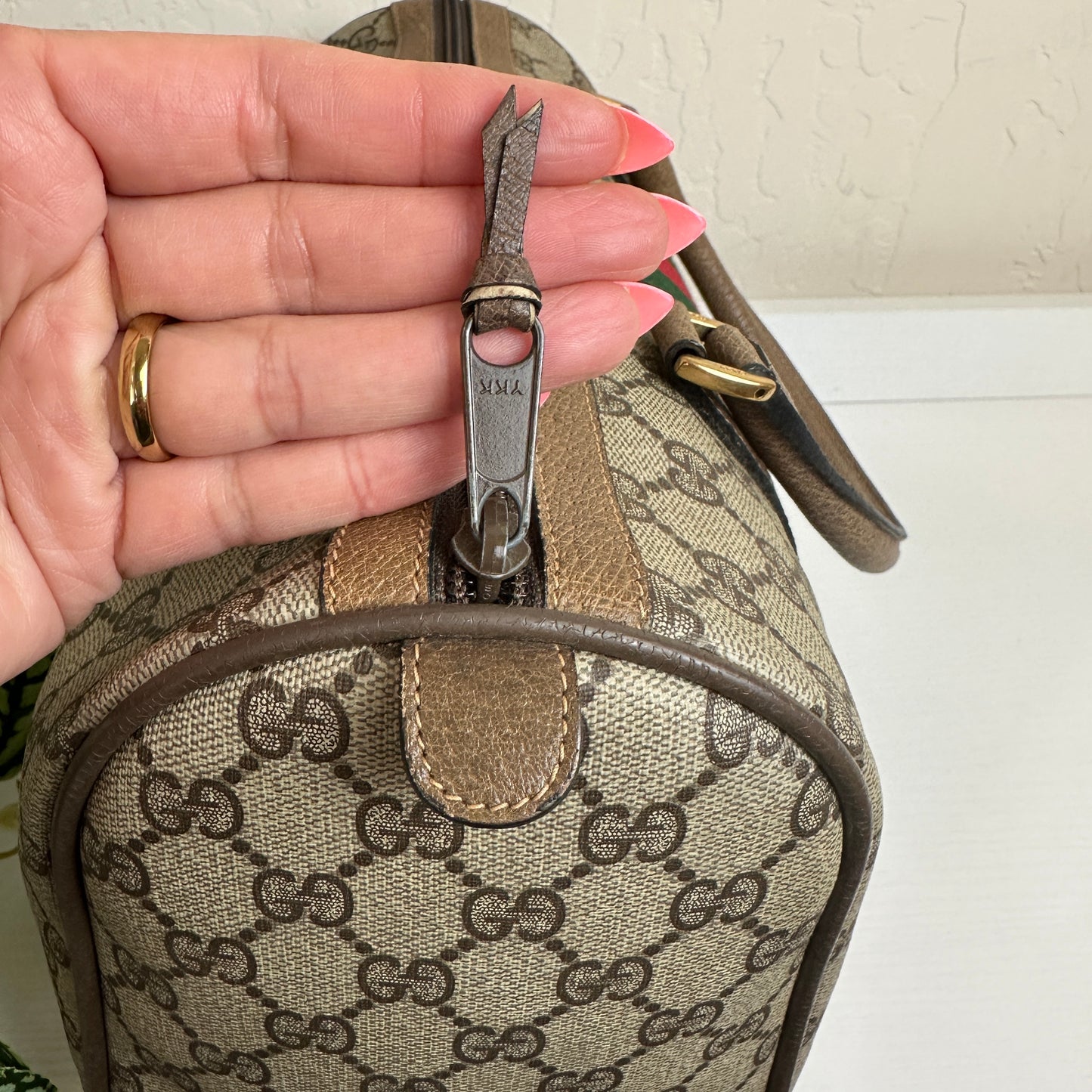 Gucci Vintage Supreme Sherry Boston Bag