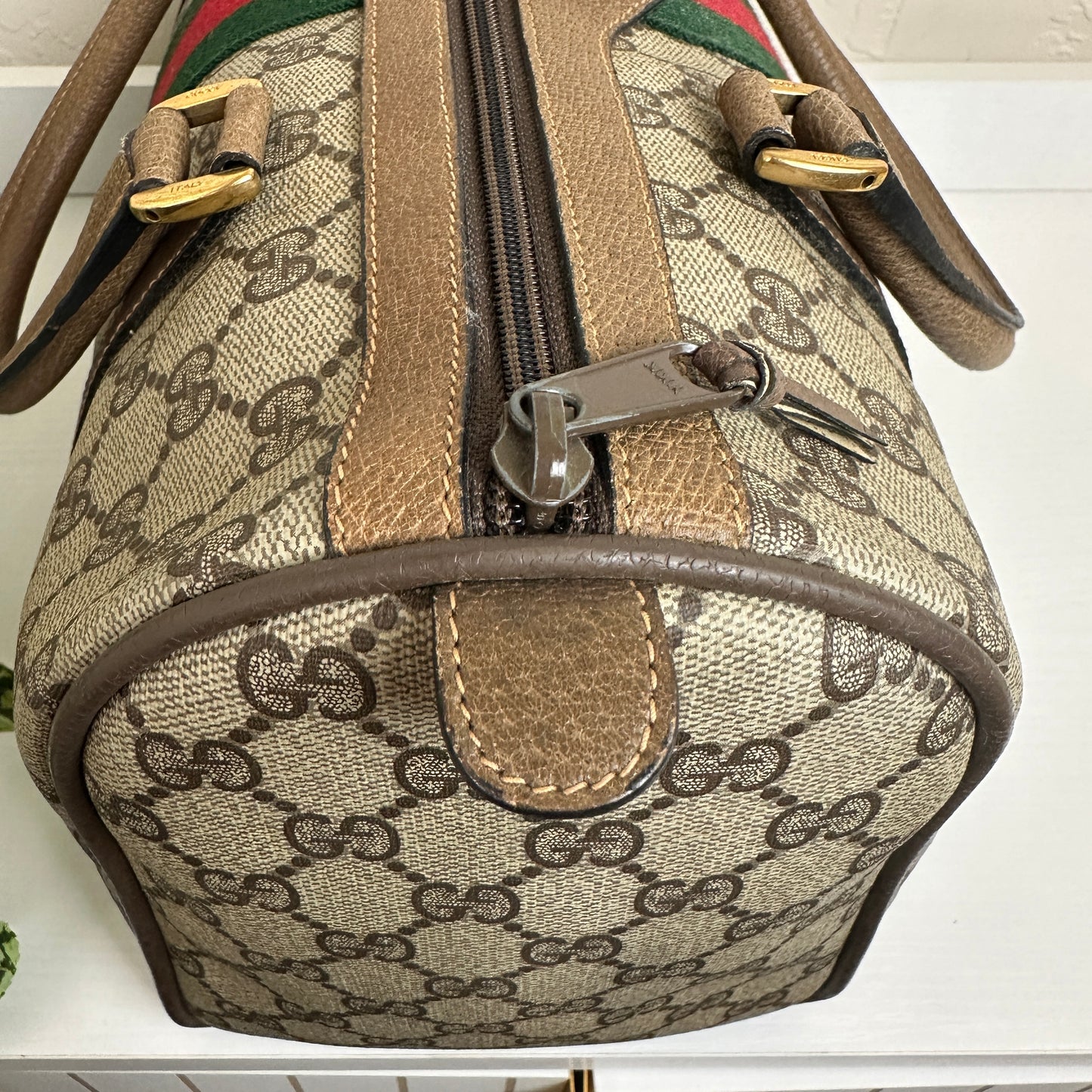 Gucci Vintage Supreme Sherry Boston Bag