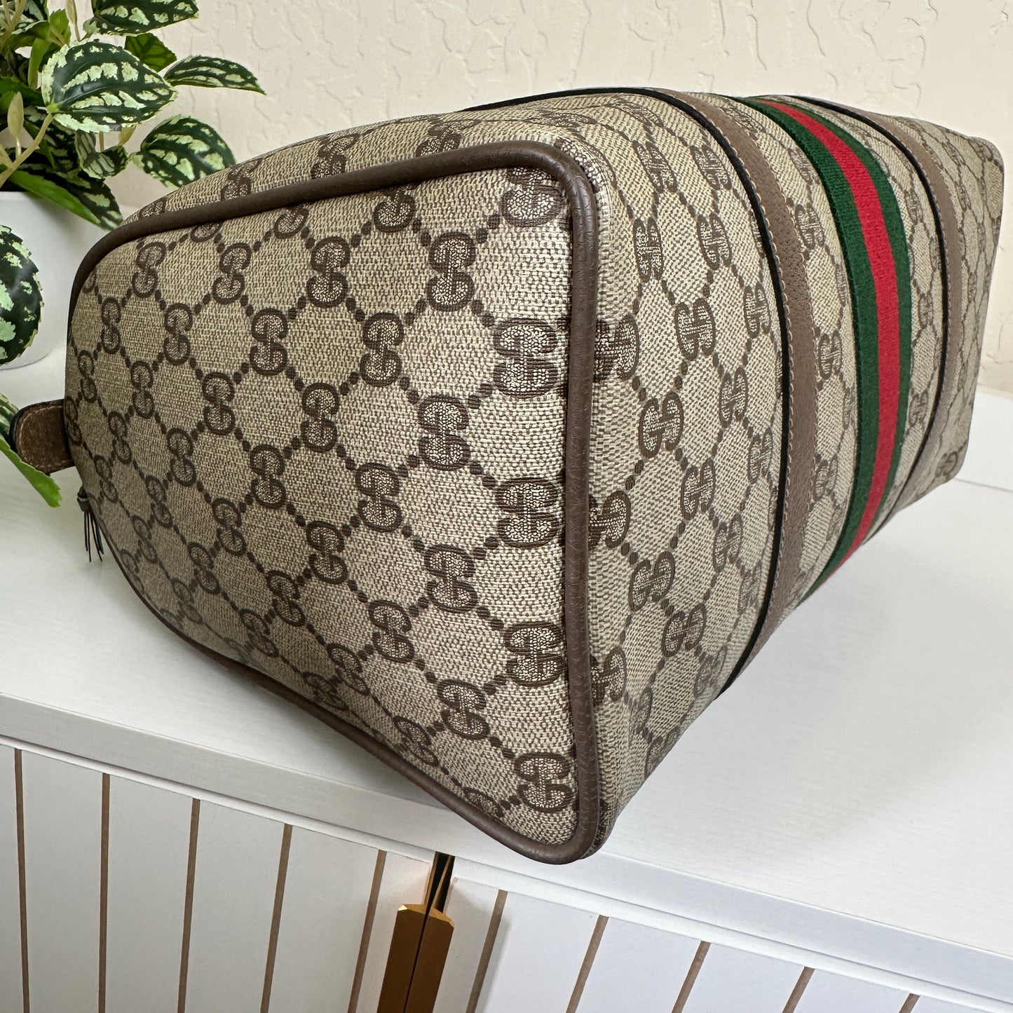 Gucci Vintage Supreme Sherry Boston Bag