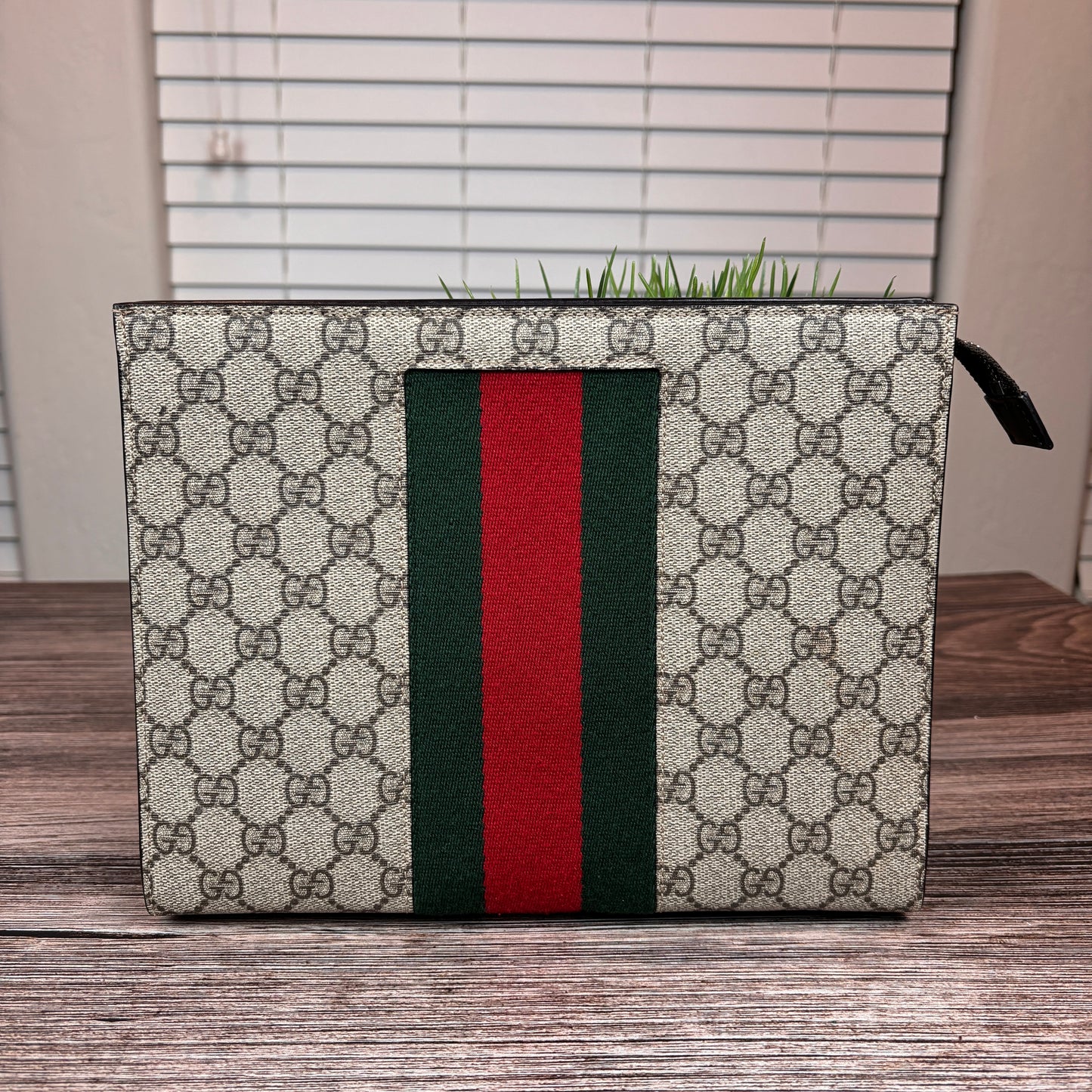 Gucci GG Supreme Monogram Web Cosmetic Case