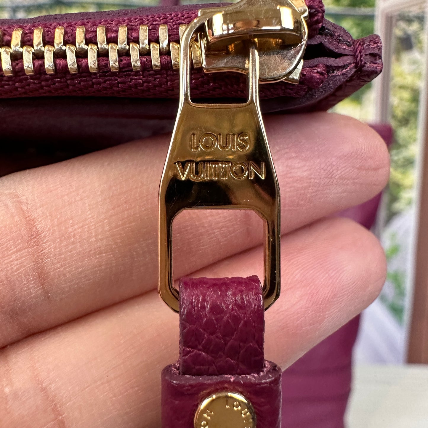 Louis Vuitton Curieuse Wallet Aurore Empreinte Leather