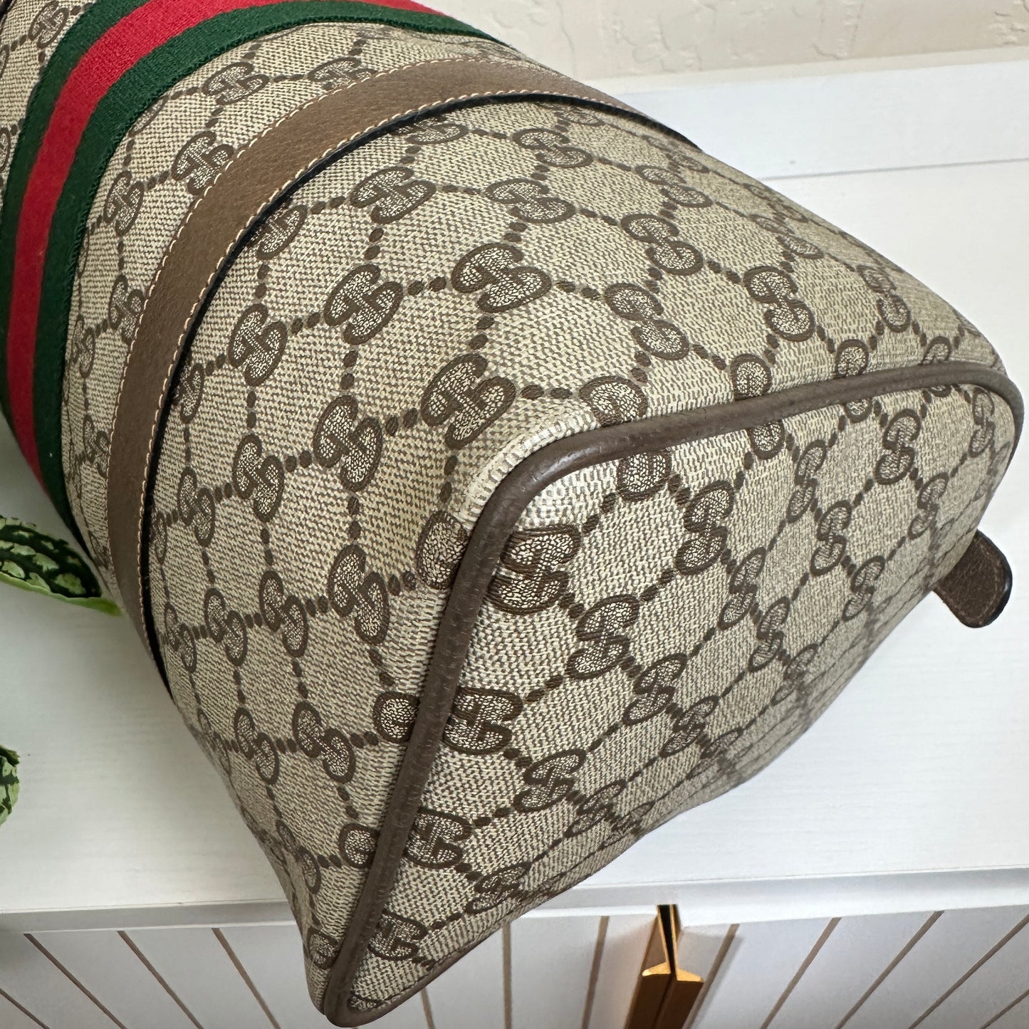 Gucci Vintage Supreme Sherry Boston Bag
