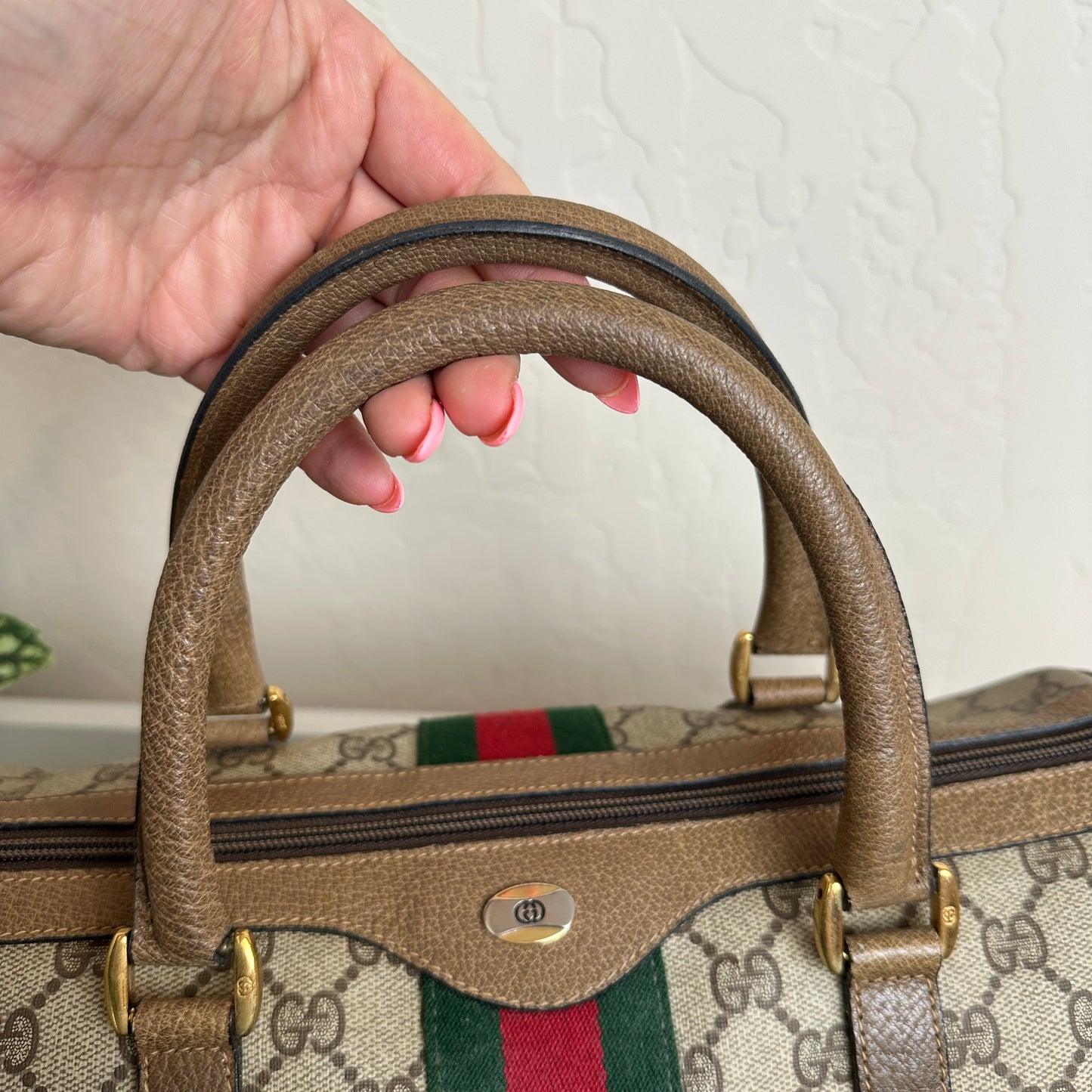 Gucci Vintage Supreme Sherry Boston Bag