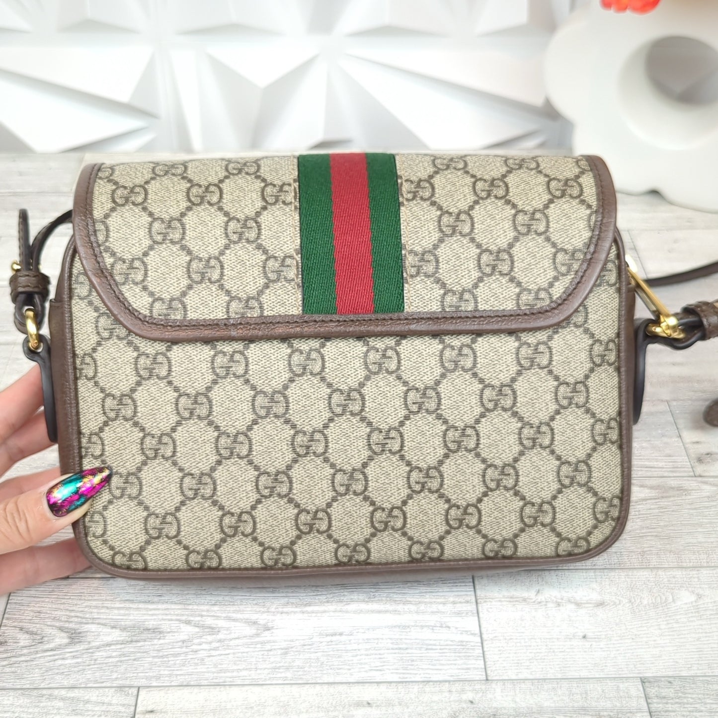 Gucci Embossed Initials Ophidia Shoulder Bag