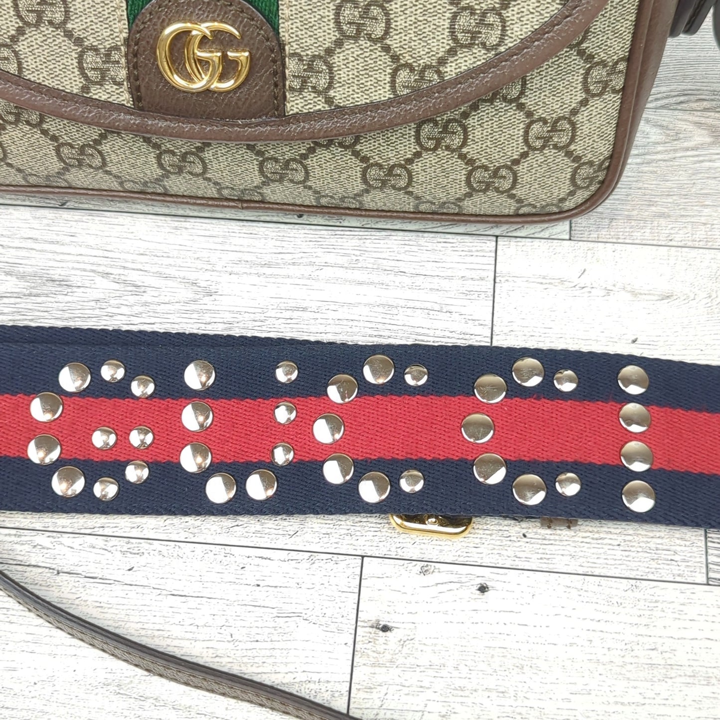 Gucci Embossed Initials Ophidia Shoulder Bag