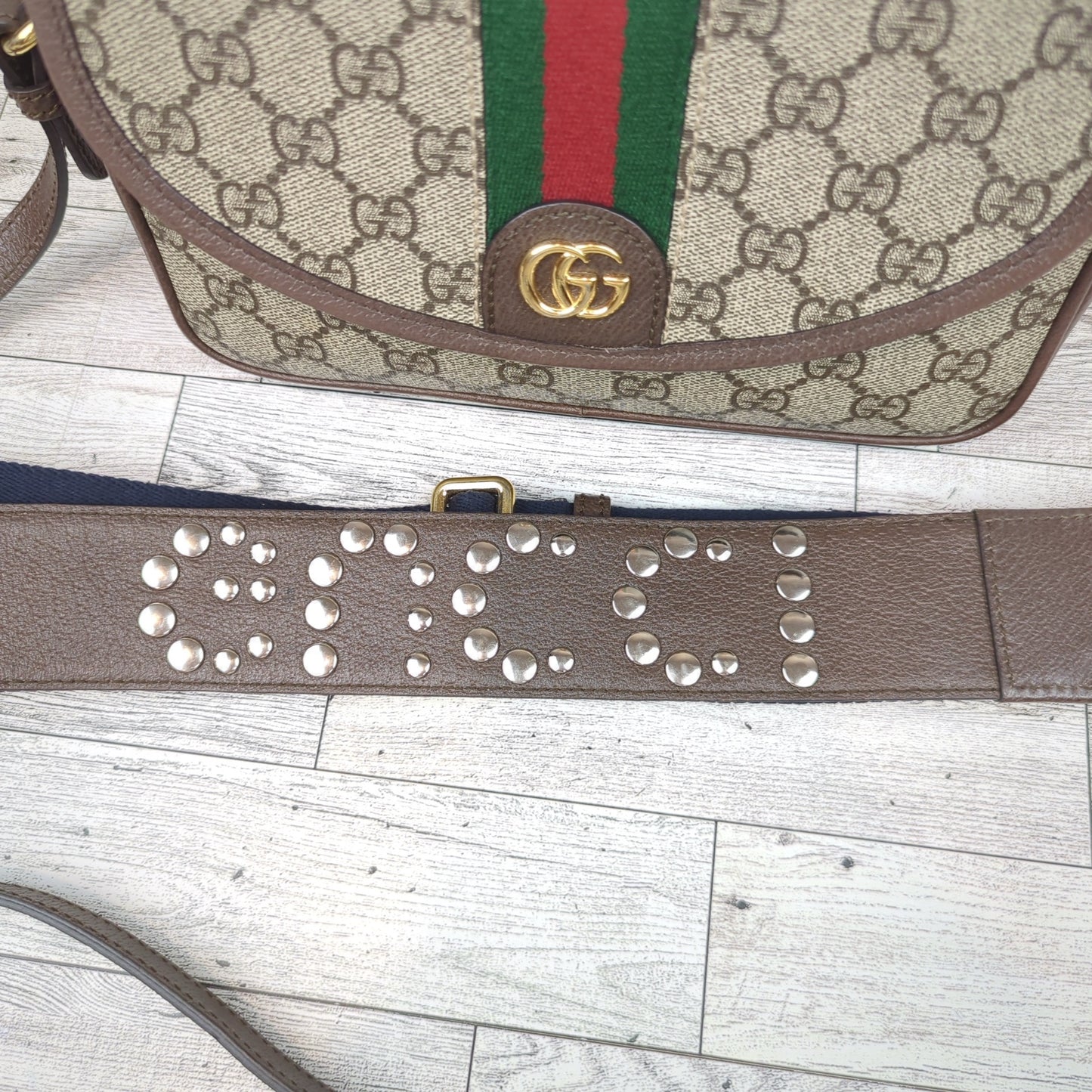 Gucci Embossed Initials Ophidia Shoulder Bag
