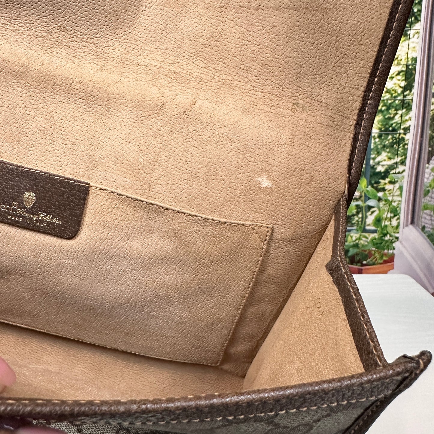Gucci Brown GG Supreme Web Clutch Bag