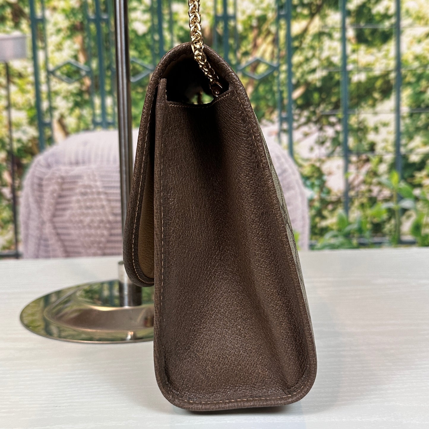 Gucci Brown GG Supreme Web Clutch Bag