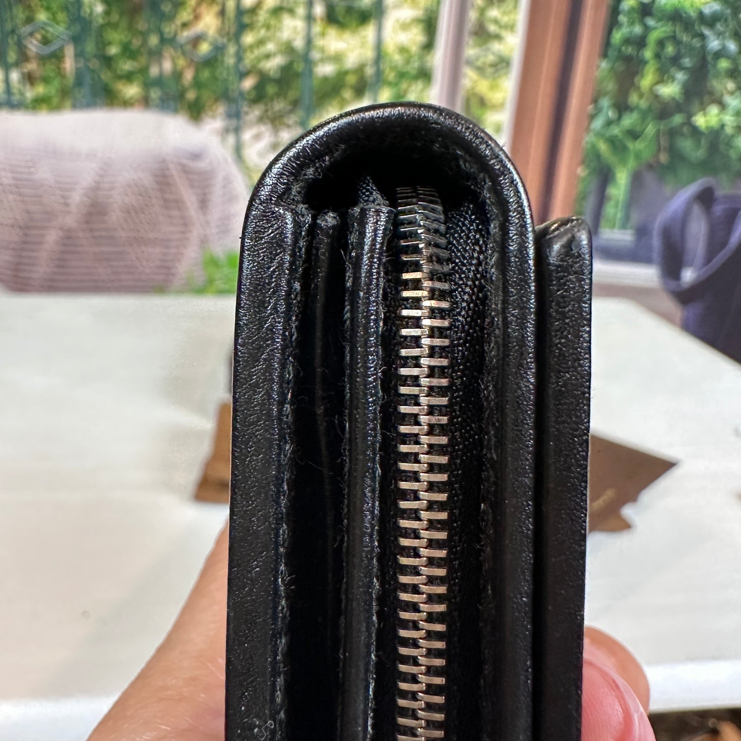 Gucci Black GG Imprime Coated Canvas Wallet on Chain