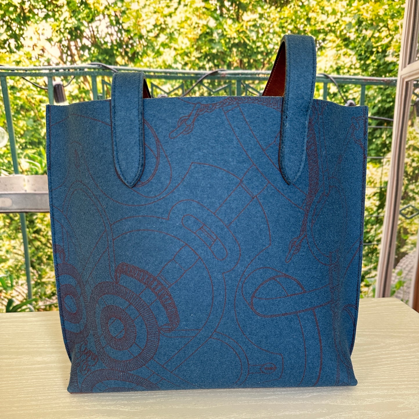 Hermes Blue Karimi MM Tote