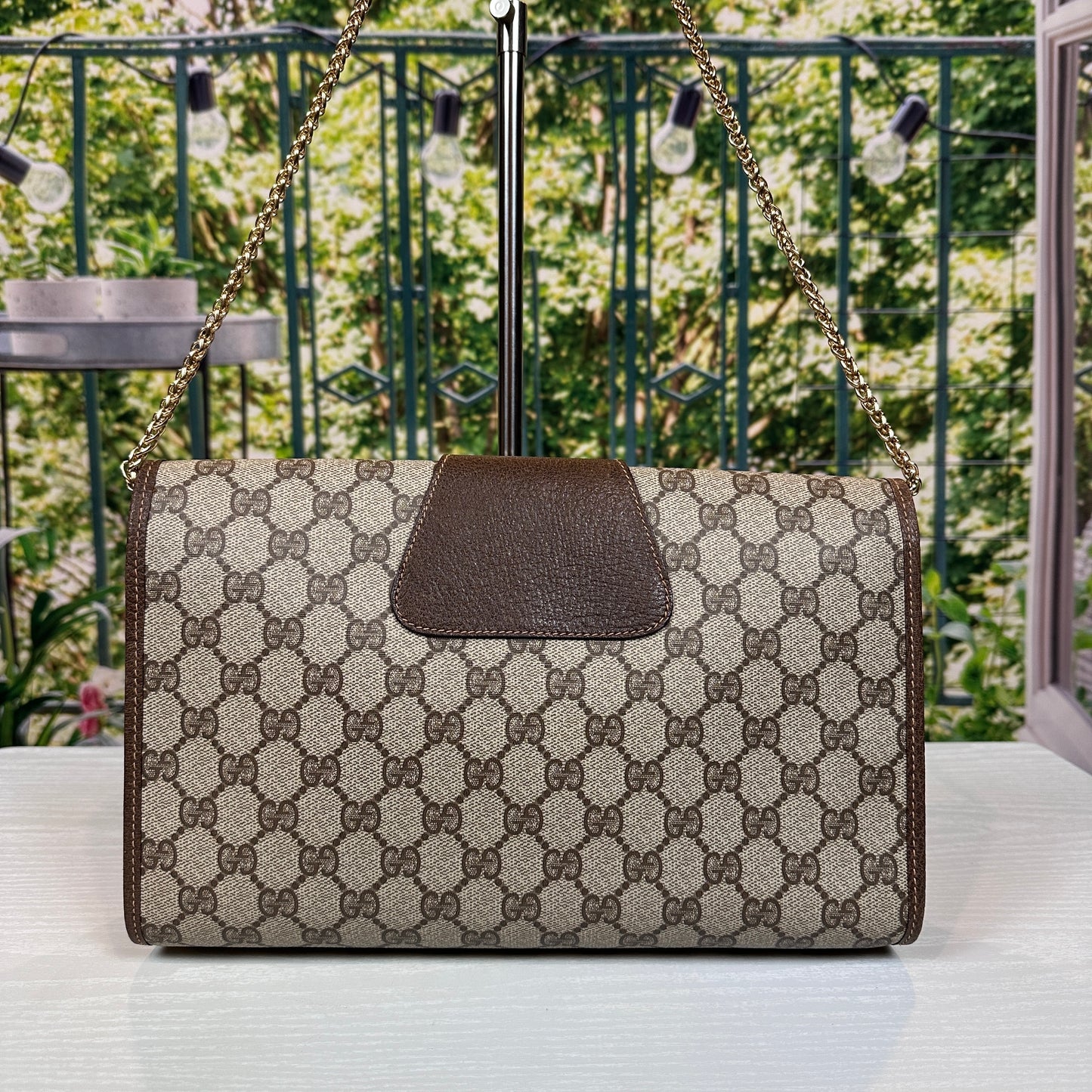 Gucci Brown GG Supreme Web Clutch Bag