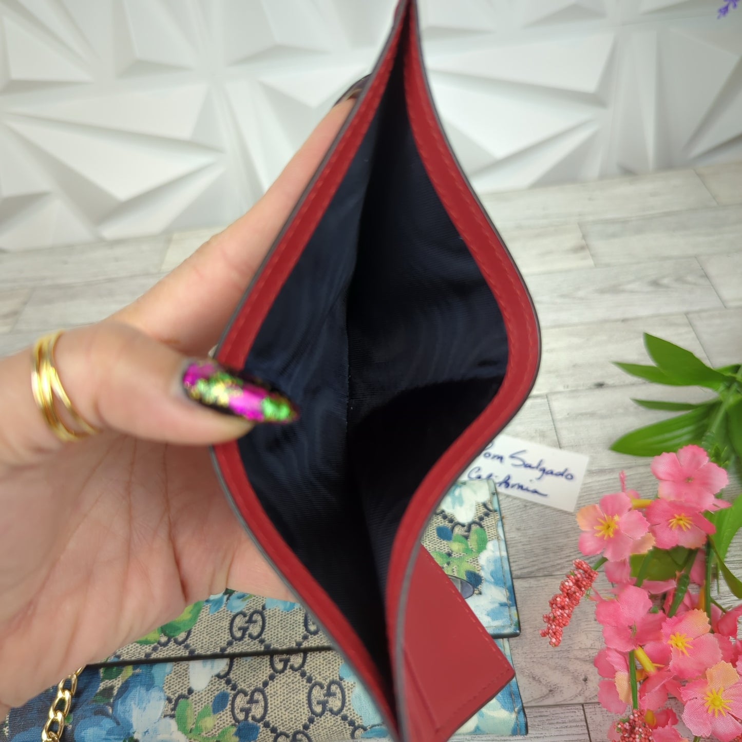 Gucci GG Supreme Blue Blooms Continental Wallet with Card Holder