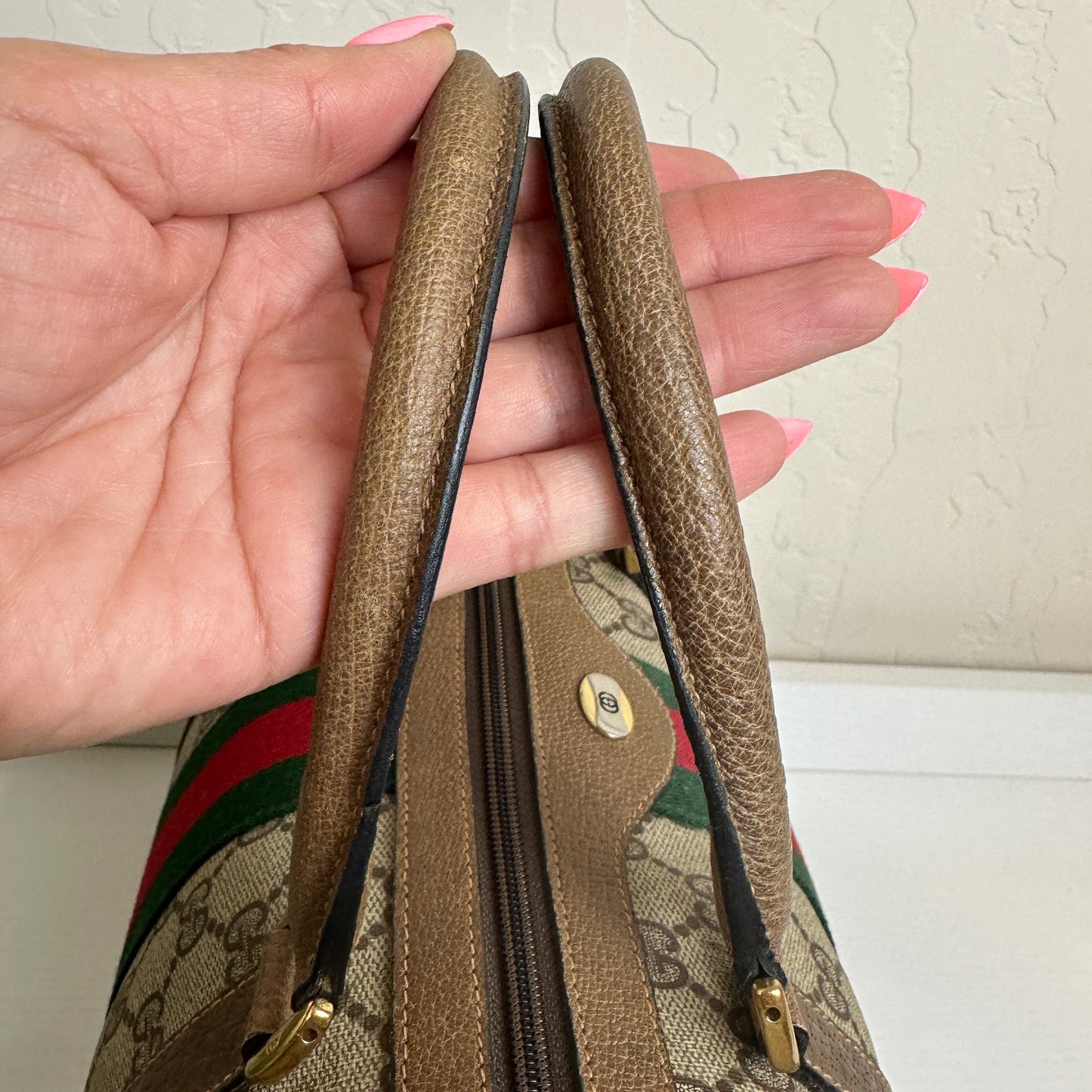 Gucci Vintage Supreme Sherry Boston Bag