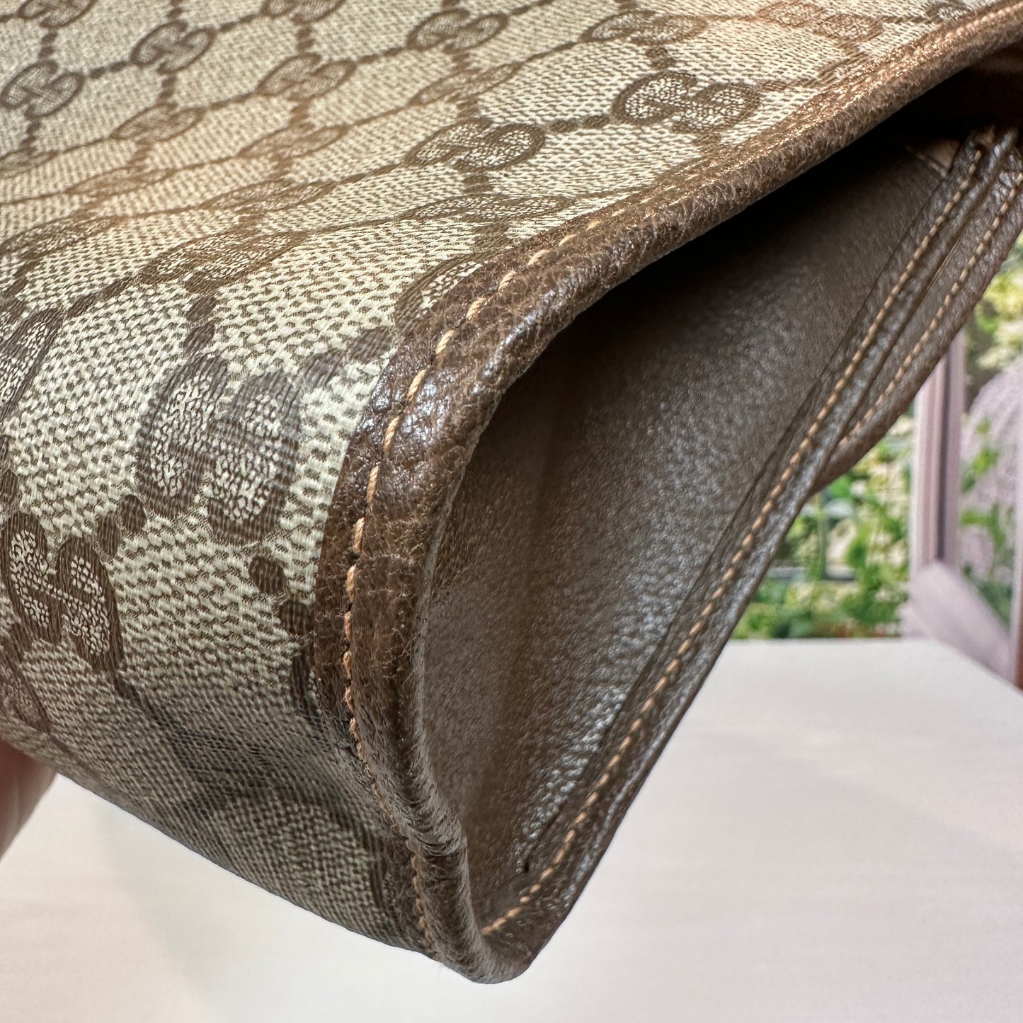 Gucci Brown GG Supreme Web Clutch Bag