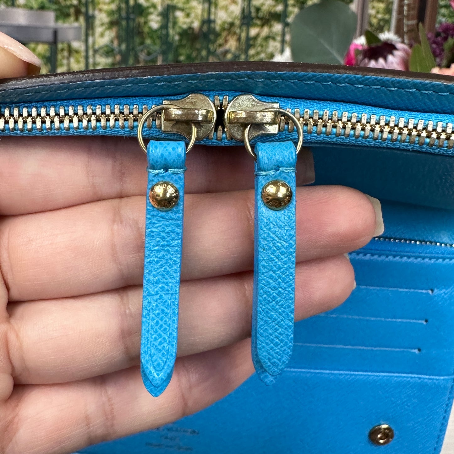 Louis Vuitton Rare Turquoise Blue Monogram Insolite Wallet
