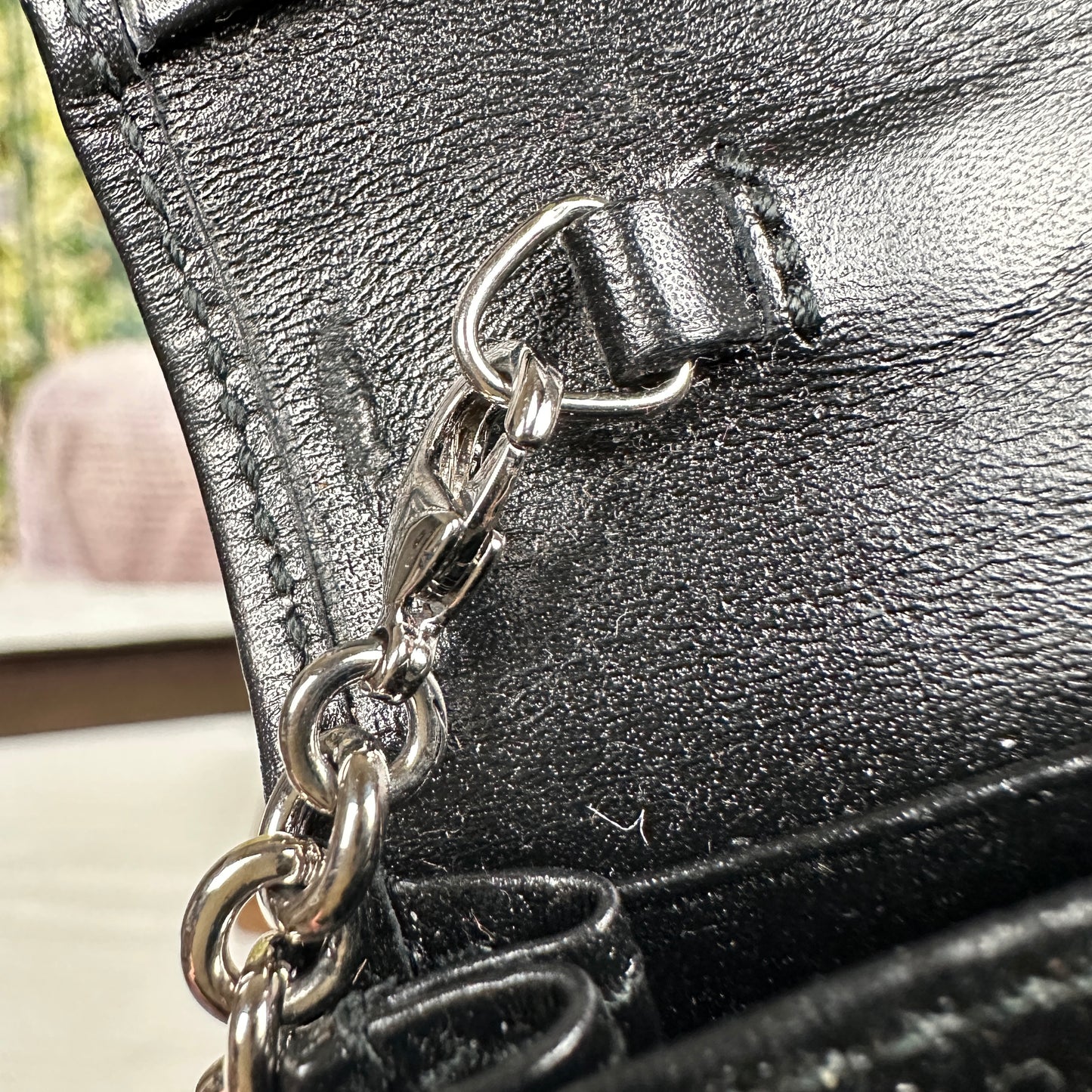 Gucci Black GG Imprime Coated Canvas Wallet on Chain
