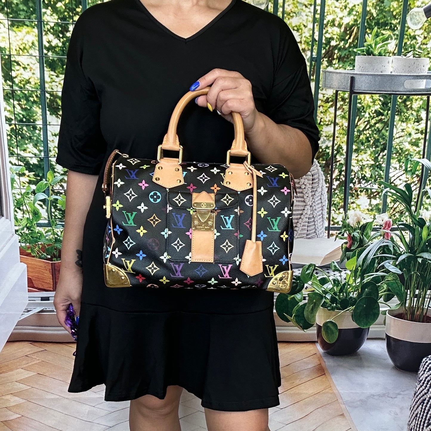 Louis Vuitton Murakami Black Multicolor Speedy 30