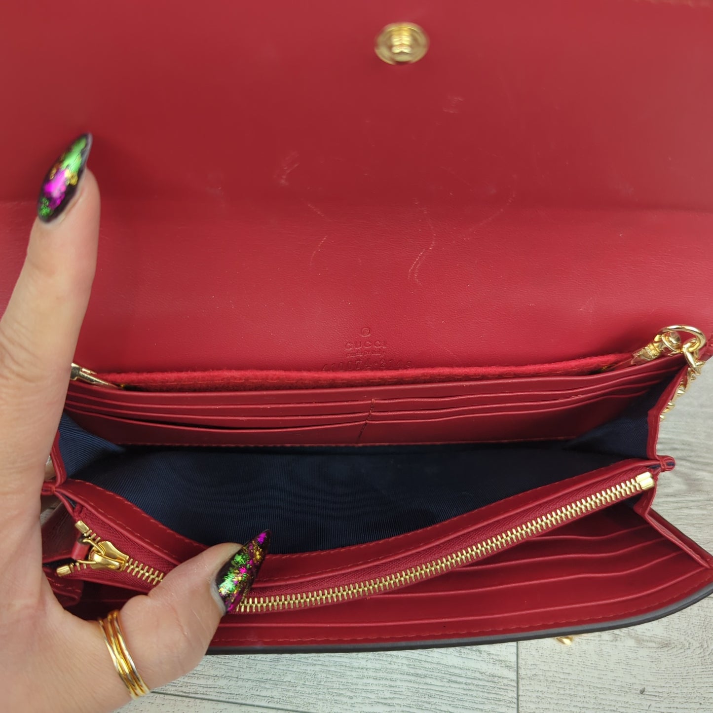 Gucci GG Supreme Blue Blooms Continental Wallet with Card Holder