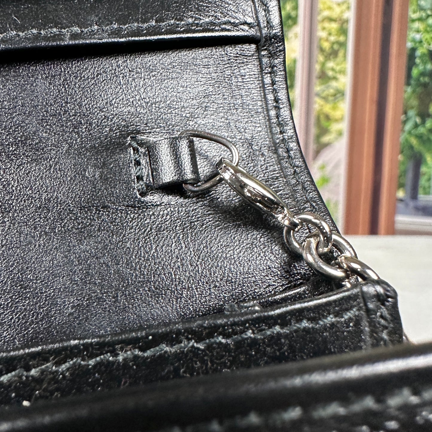 Gucci Black GG Imprime Coated Canvas Wallet on Chain
