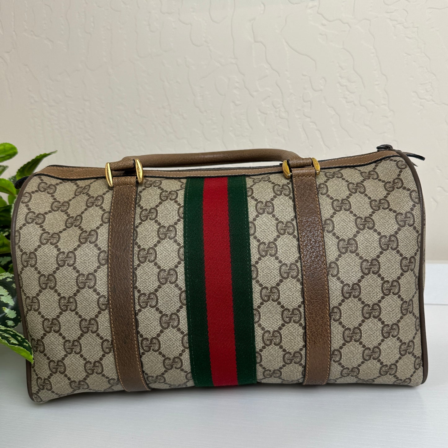 Gucci Vintage Supreme Sherry Boston Bag