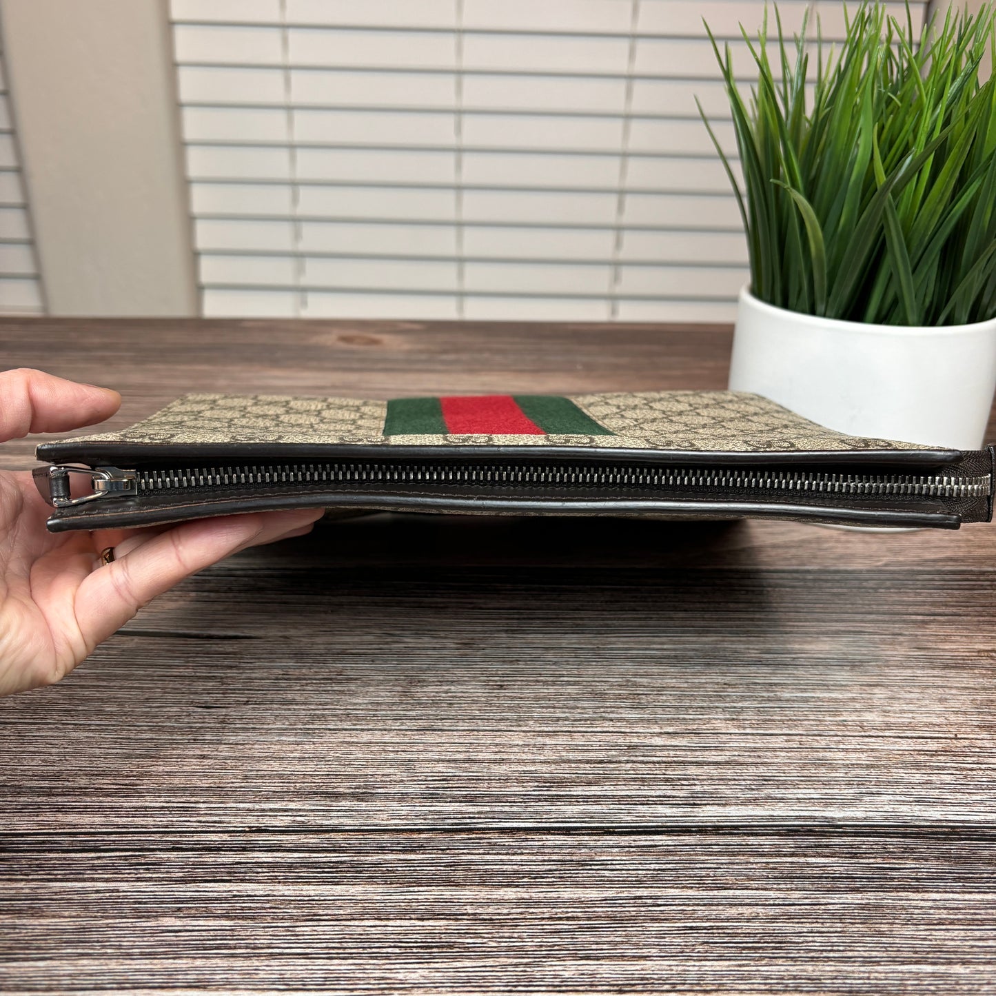 Gucci GG Supreme Monogram Web Cosmetic Case