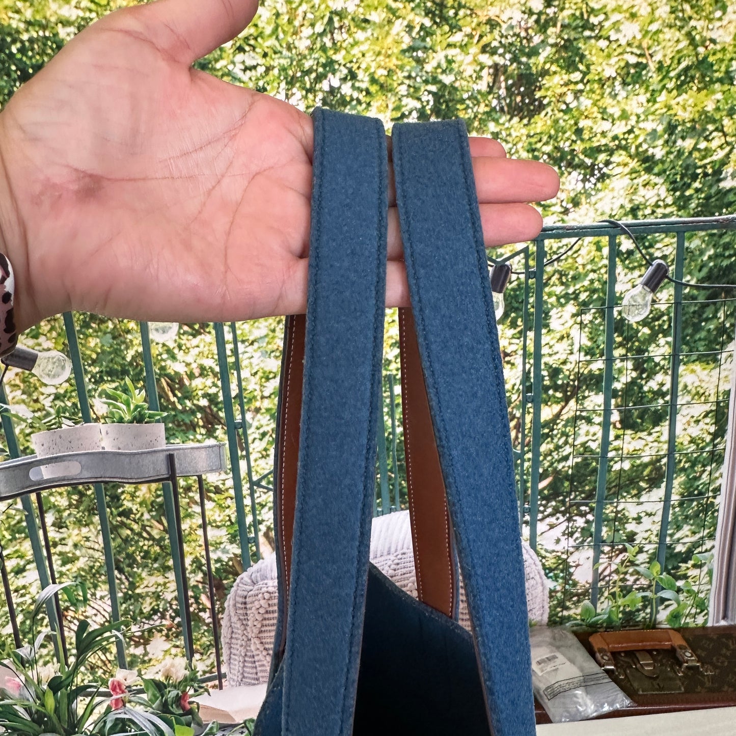 Hermes Blue Karimi MM Tote